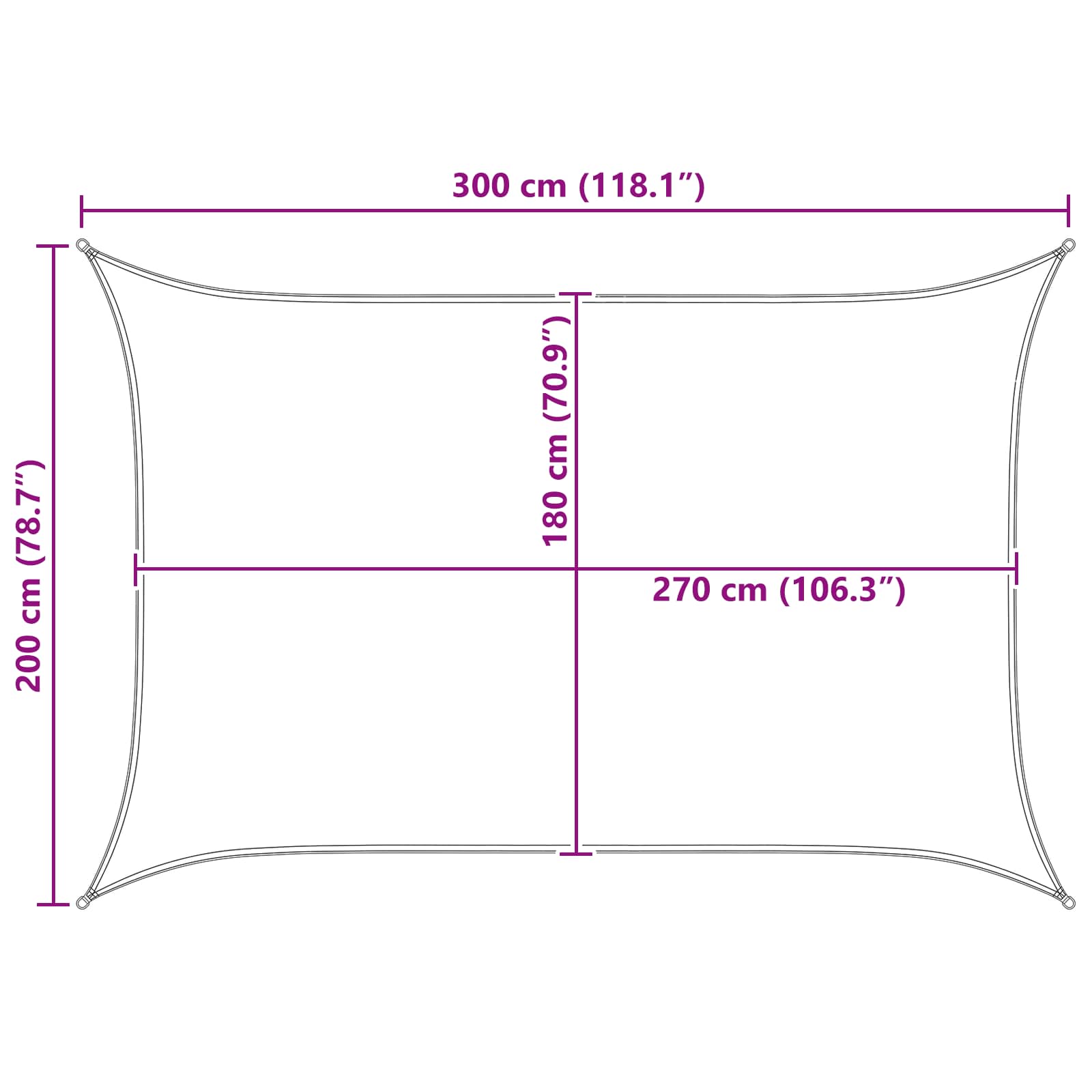 vidaXL Żagiel przeciwsłoneczny Niebieski i biały 2 x 3 m HDPE