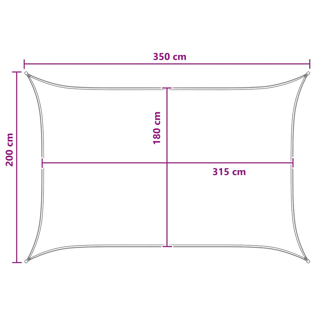 vidaXL Żagiel przeciwsłoneczny Niebieski i biały 2 x 3,5 m HDPE