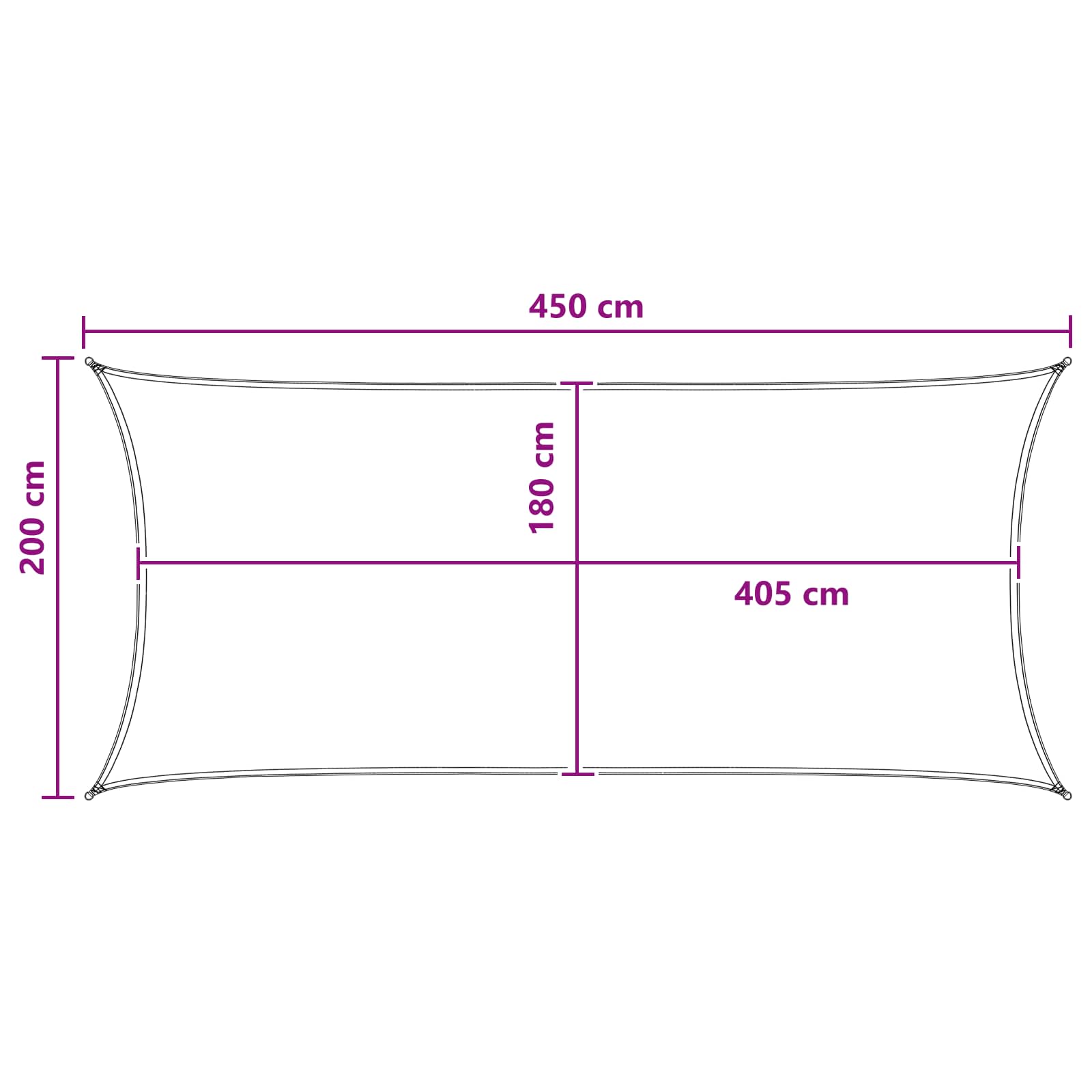 vidaXL Żagiel przeciwsłoneczny Niebieski i biały 2 x 4,5 m HDPE