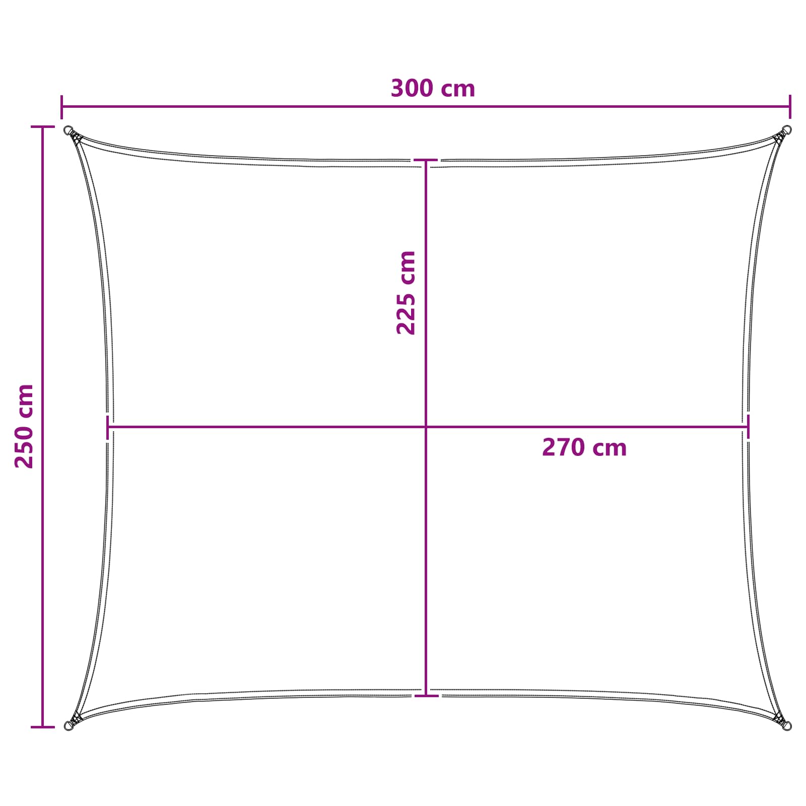vidaXL Żagiel przeciwsłoneczny Niebieski i biały 2,5 x 3 m HDPE