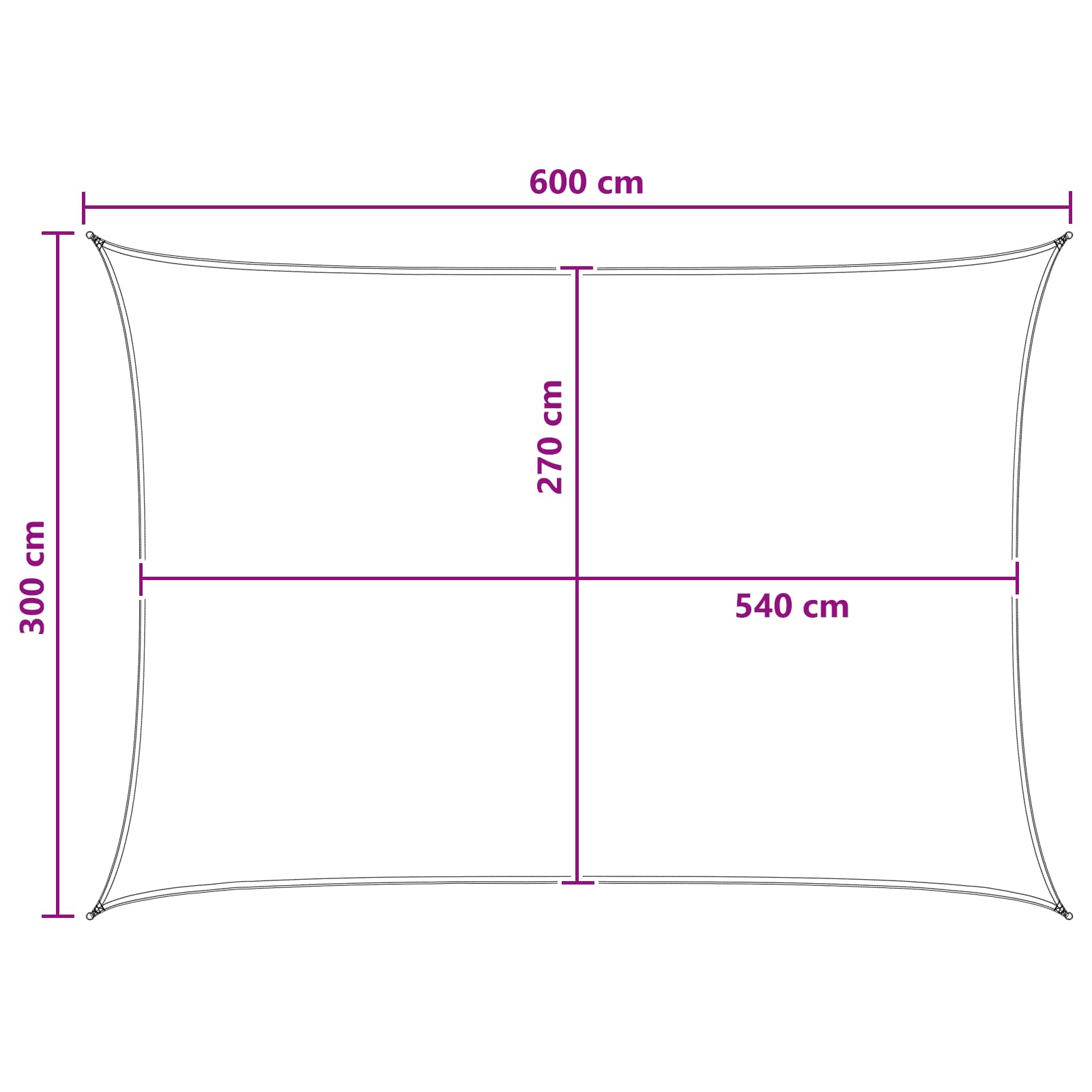 vidaXL Żagiel przeciwsłoneczny Niebieski i biały 3 x 6 m HDPE