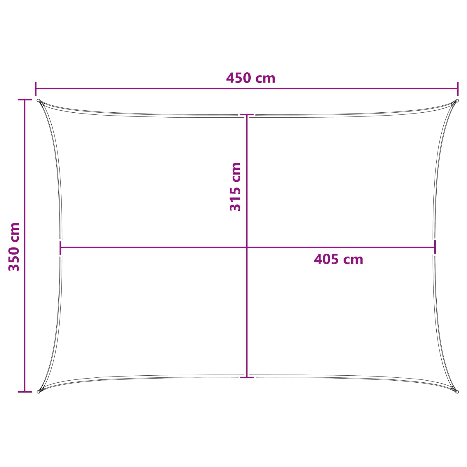 vidaXL Żagiel przeciwsłoneczny Niebieski i biały 3,5 x 4,5 m HDPE