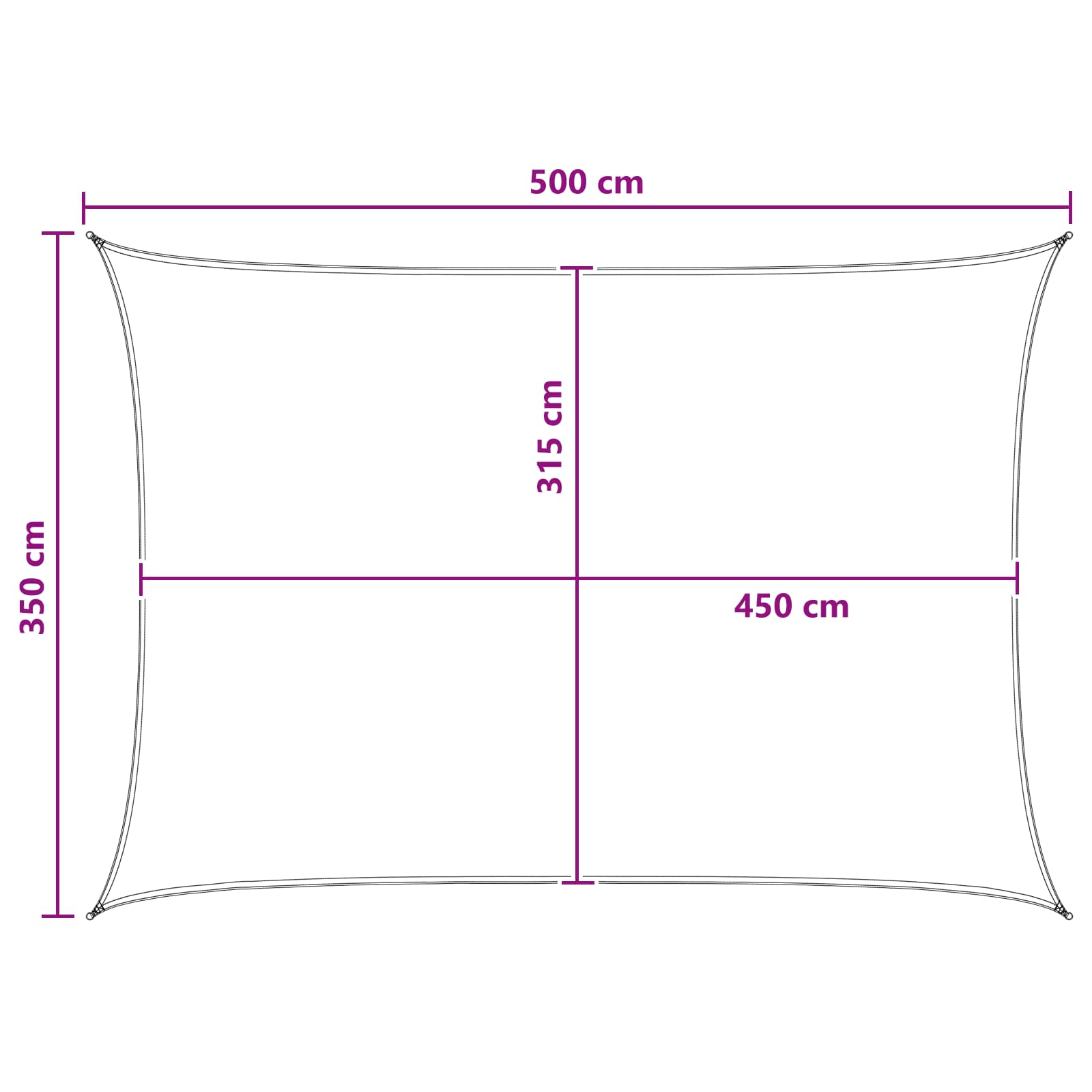 vidaXL Żagiel przeciwsłoneczny Niebieski i biały 3,5 x 5 m HDPE