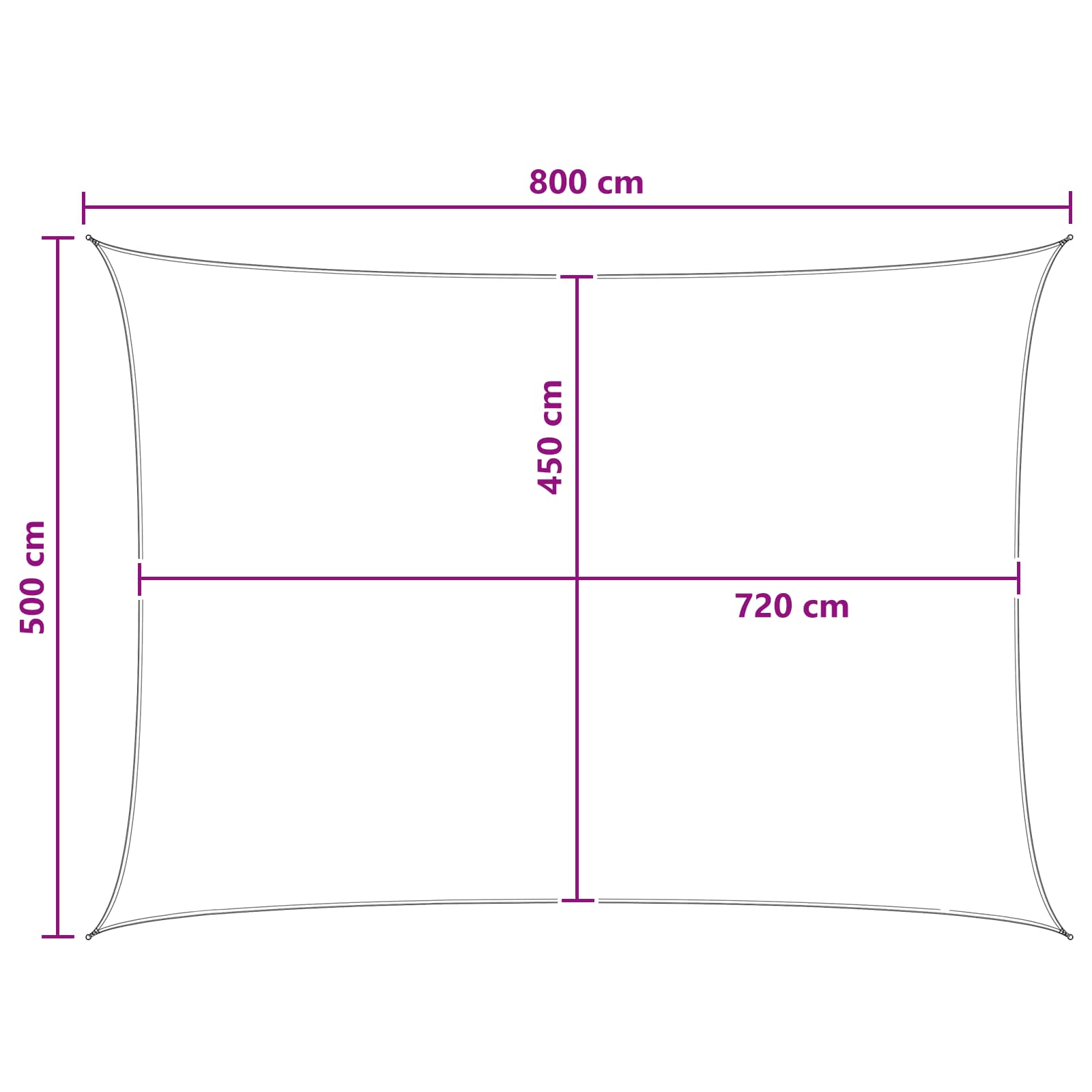 vidaXL Żagiel przeciwsłoneczny Niebieski i biały 5 x 8 m HDPE