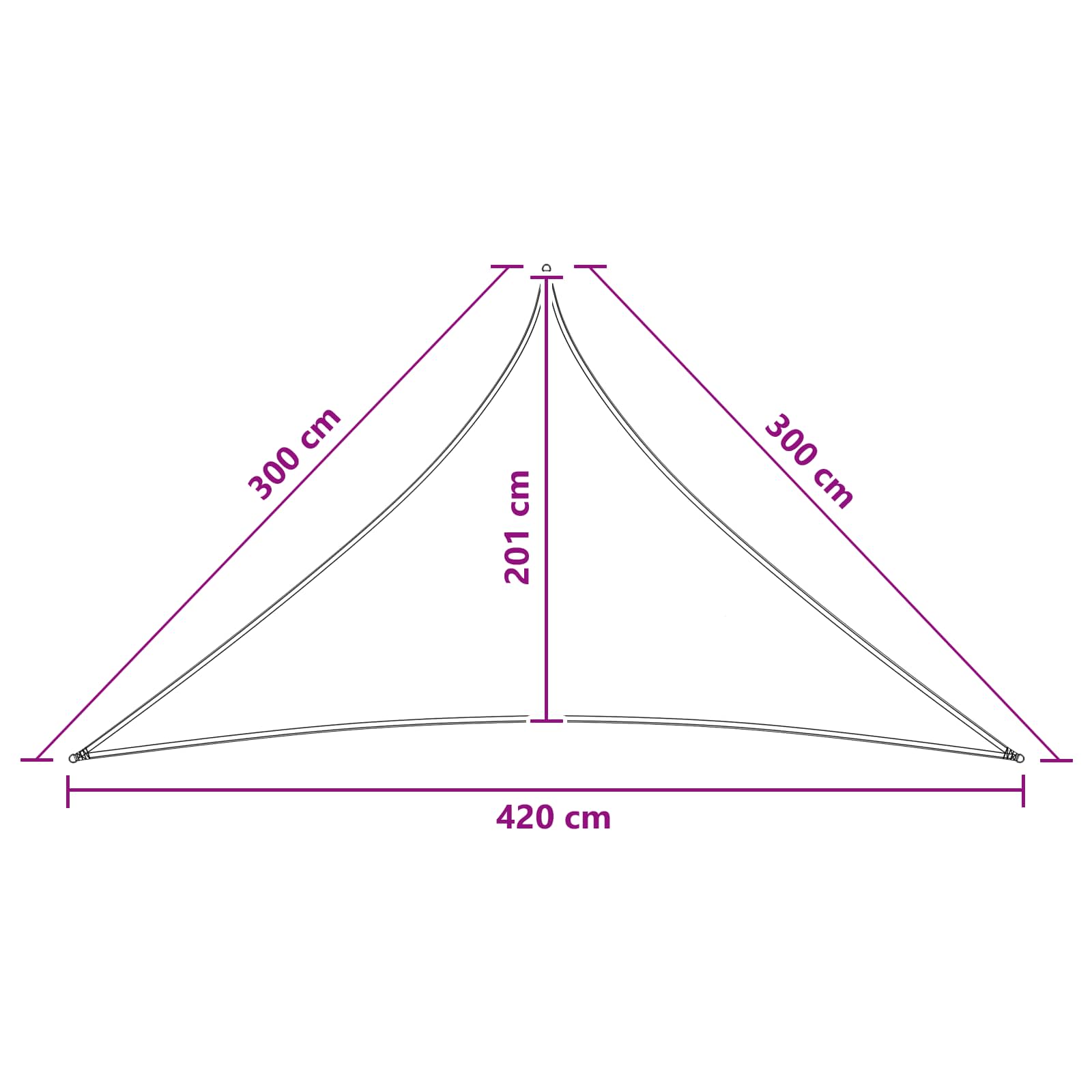 vidaXL Żagiel przeciwsłoneczny 3 x 3 x 4,2 m HDPE