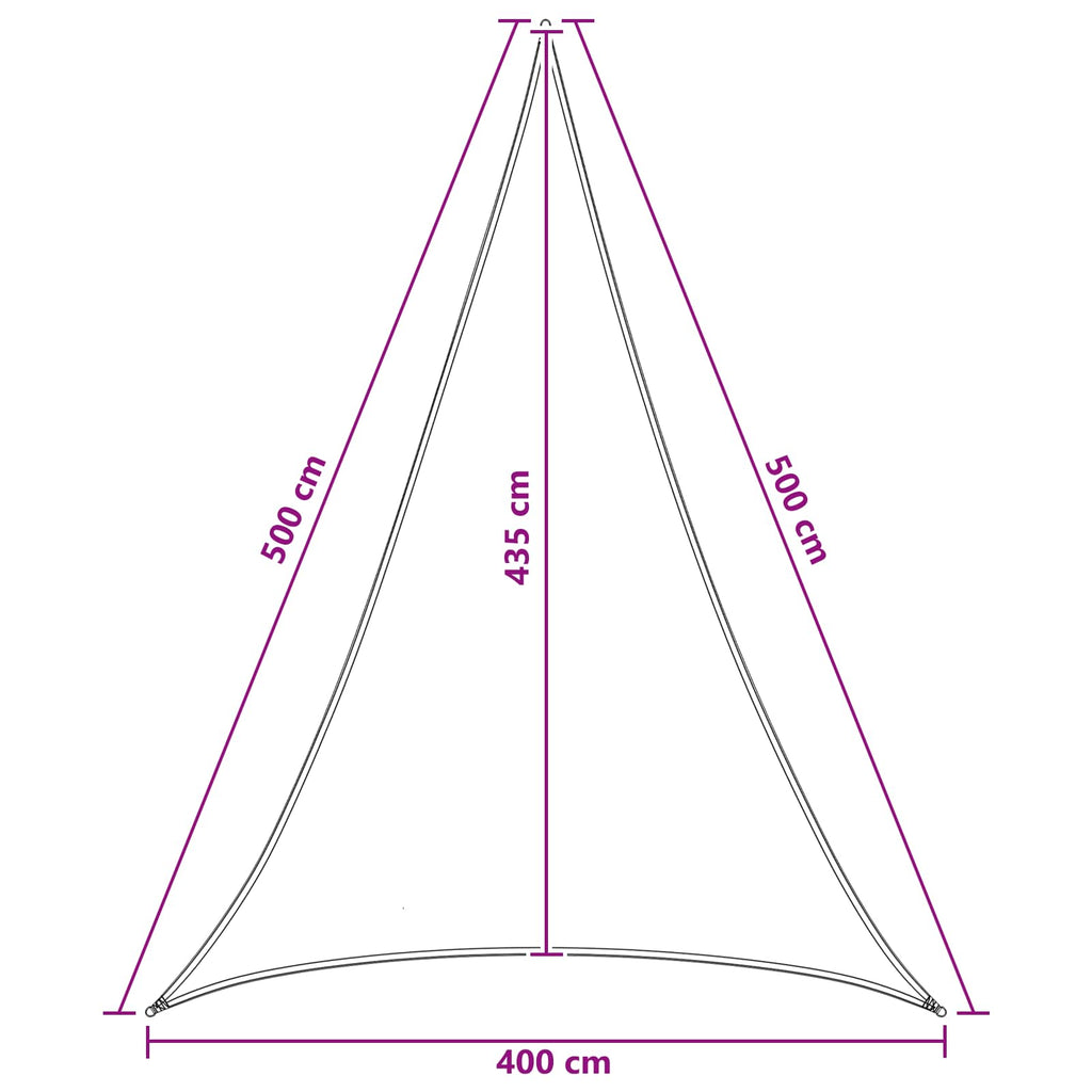 vidaXL Żagiel przeciwsłoneczny 4 x 5 x 5 m HDPE
