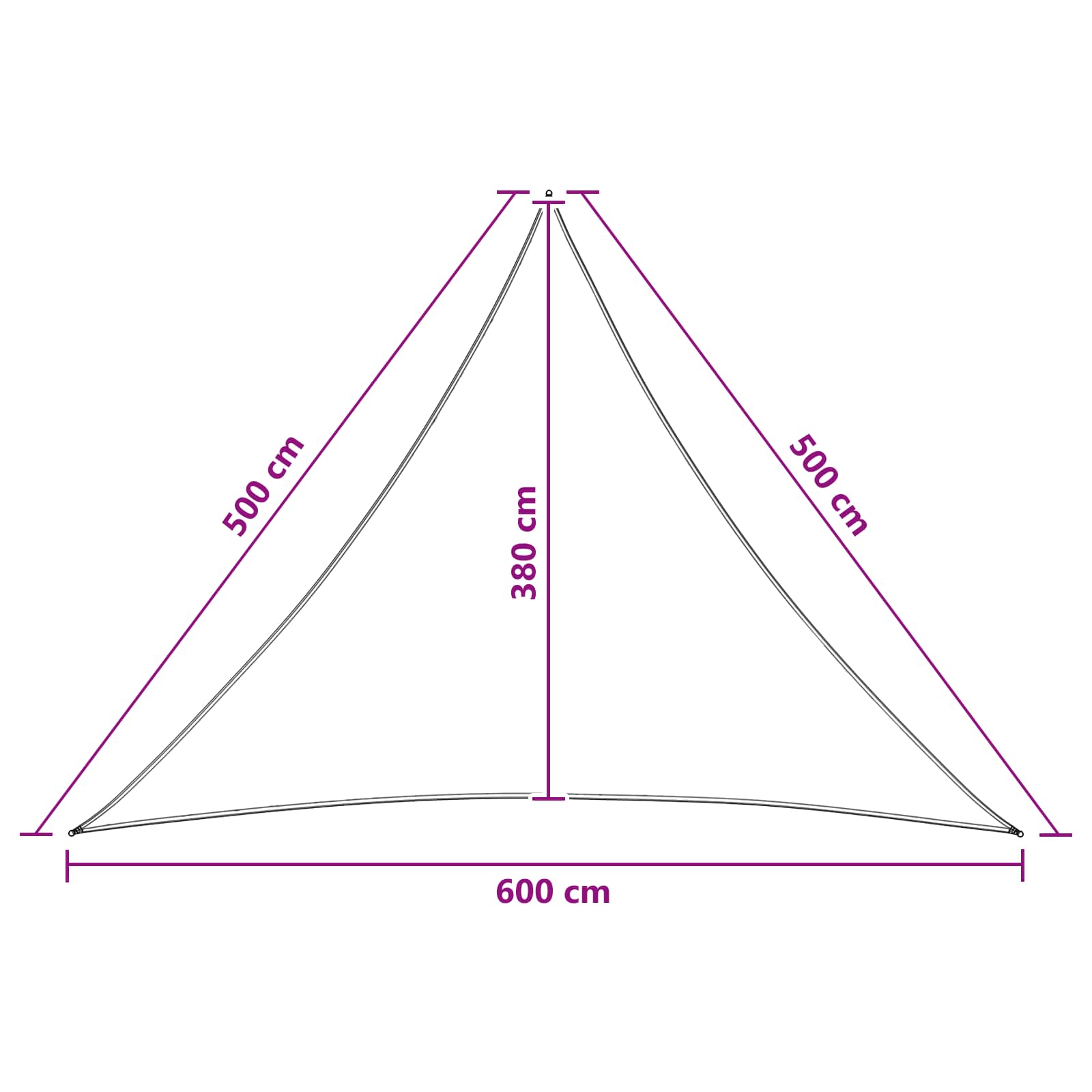 vidaXL Żagiel przeciwsłoneczny 5 x 5 x 6 m HDPE