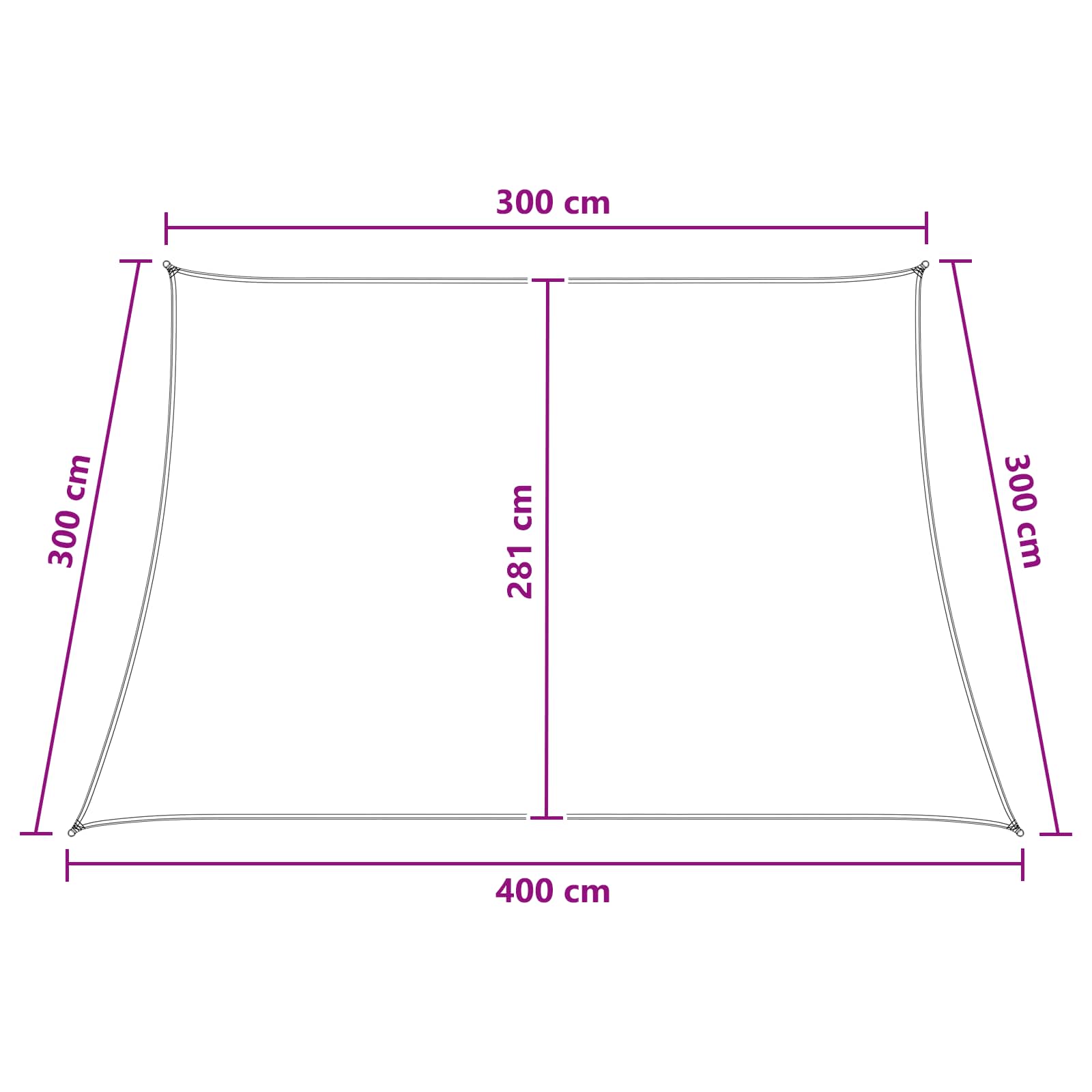 vidaXL Żagiel przeciwsłoneczny Niebieski i biały 3 / 4 x 3 m HDPE