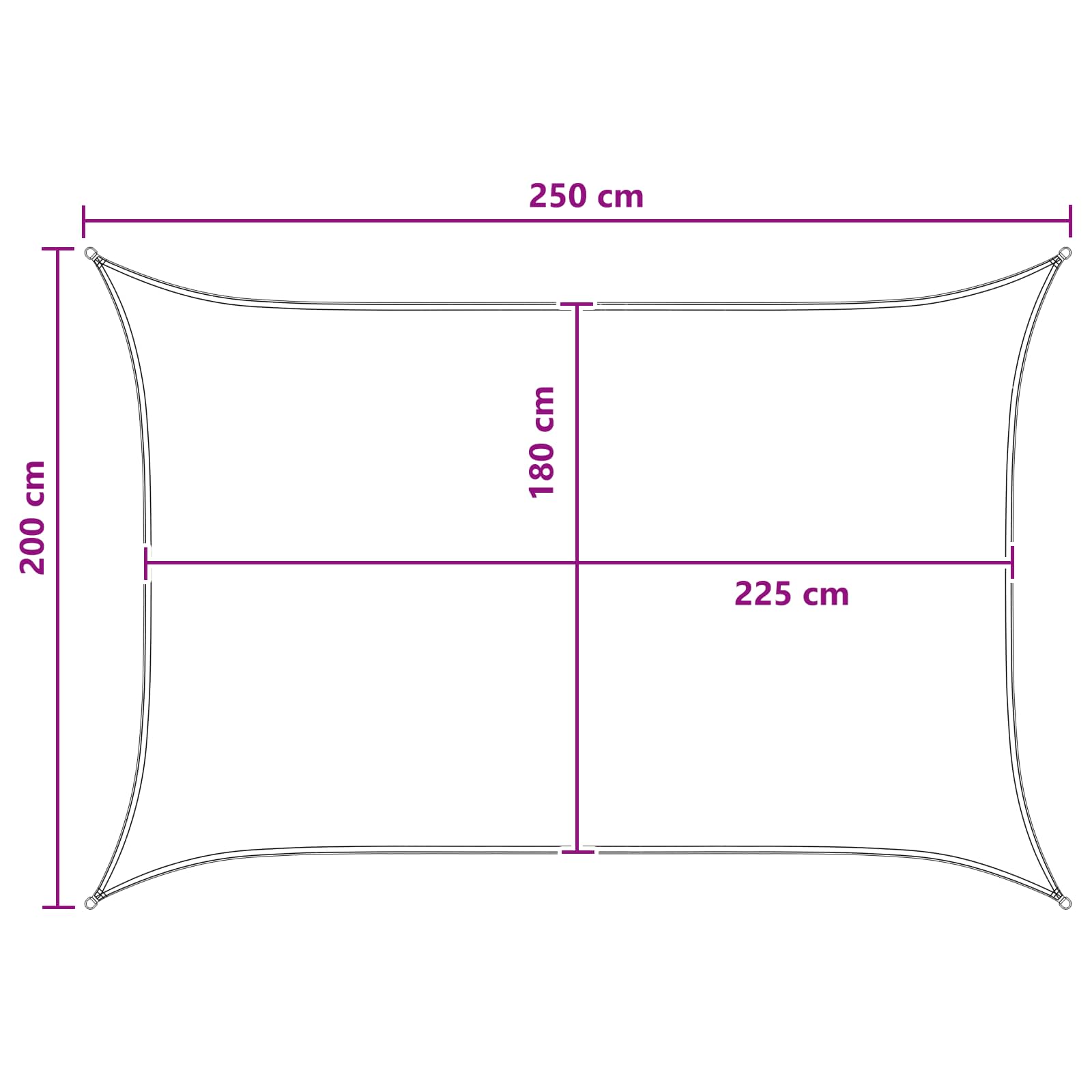 vidaXL Żagiel przeciwsłoneczny Jasnoszary i biały. 2 x 2,5 m HDPE