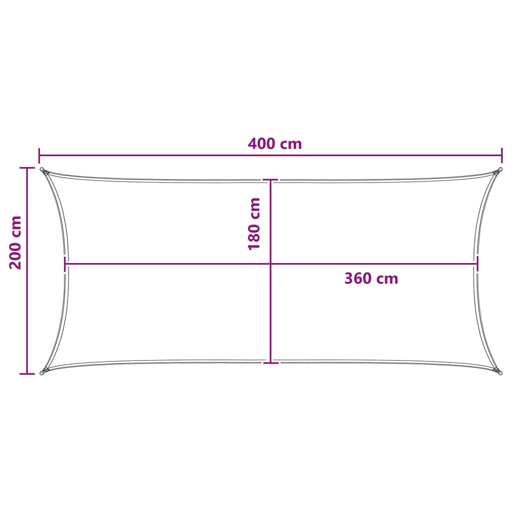 vidaXL Żagiel przeciwsłoneczny Jasnoszary i biały. 2 x 4 m HDPE