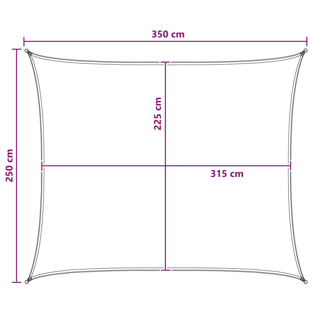 vidaXL Żagiel przeciwsłoneczny Jasnoszary i biały. 2,5 x 3,5 m HDPE