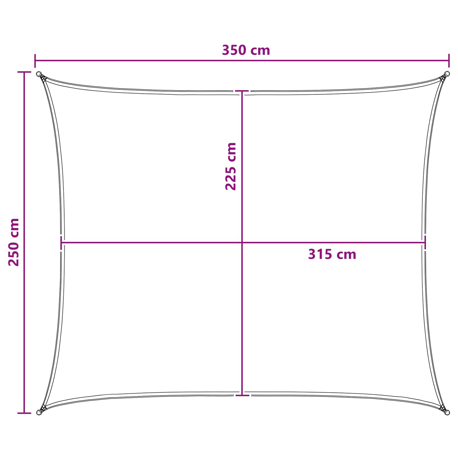 vidaXL Żagiel przeciwsłoneczny Jasnoszary i biały. 2,5 x 3,5 m HDPE