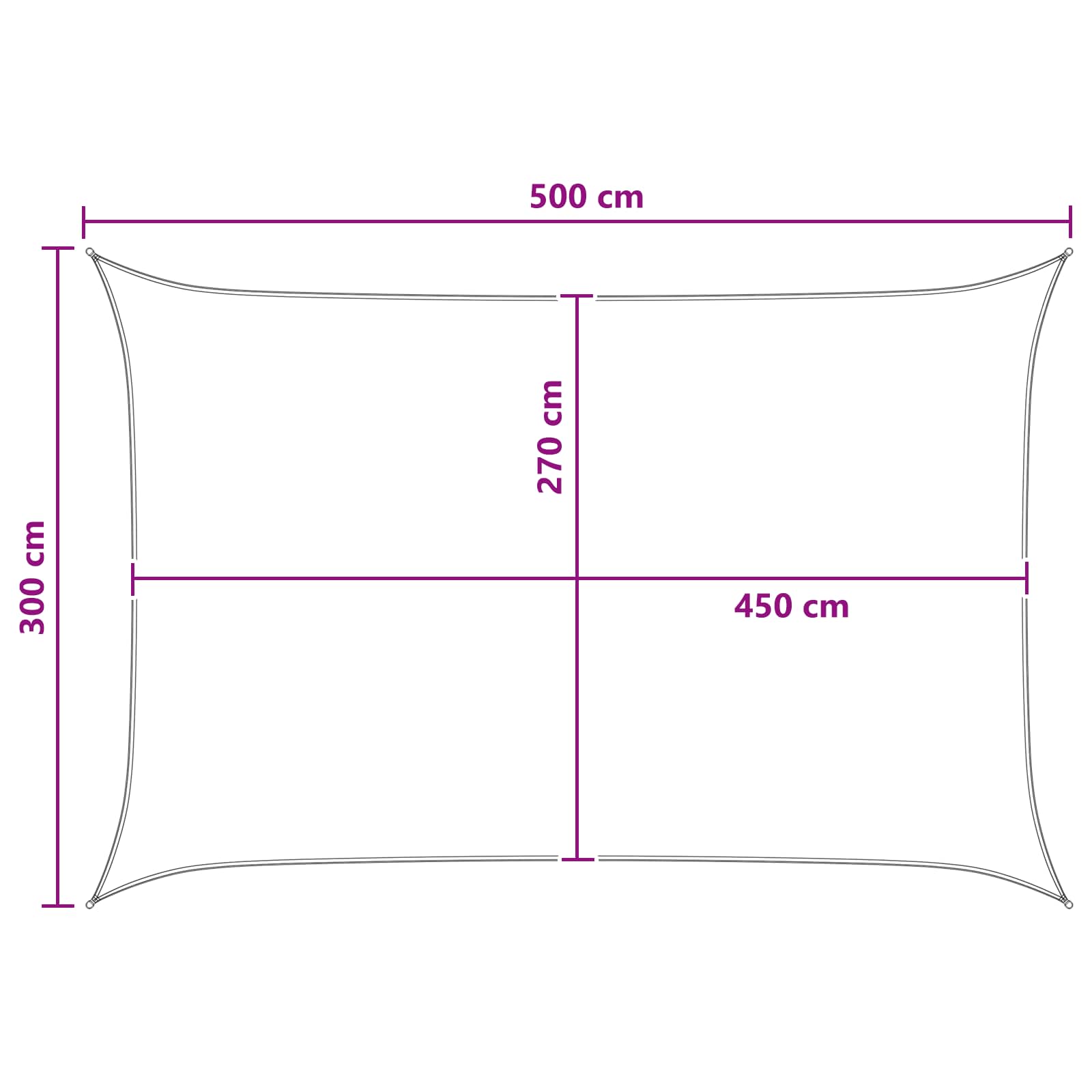 vidaXL Żagiel przeciwsłoneczny Jasnoszary i biały. 3 x 5 m HDPE