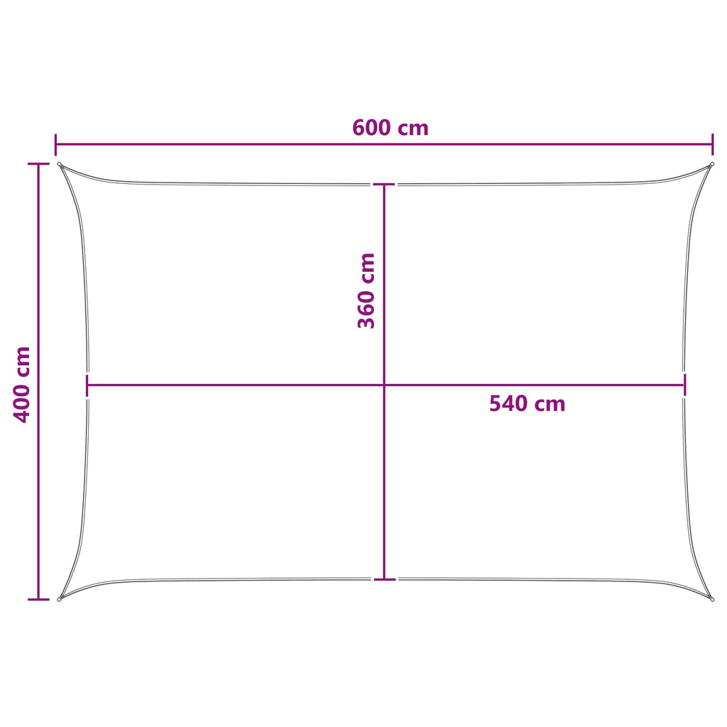 vidaXL Żagiel przeciwsłoneczny Jasnoszary i biały. 4 x 6 m HDPE