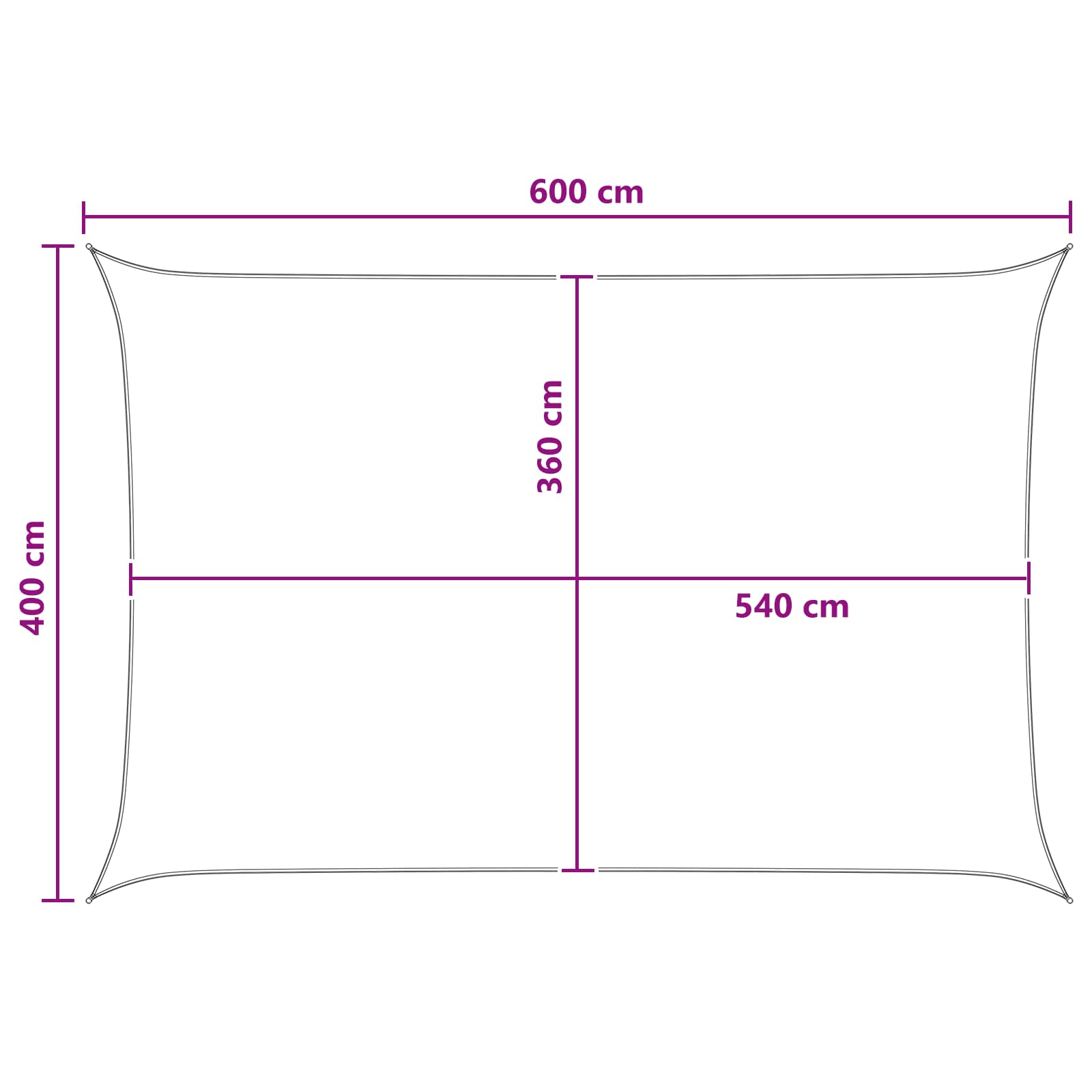 vidaXL Żagiel przeciwsłoneczny Jasnoszary i biały. 4 x 6 m HDPE