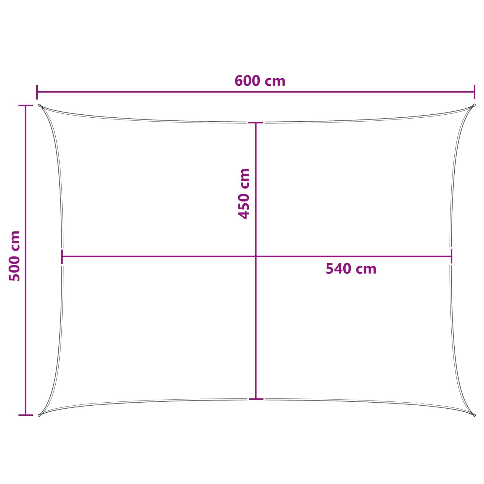 vidaXL Żagiel przeciwsłoneczny Jasnoszary i biały. 5 x 6 m HDPE