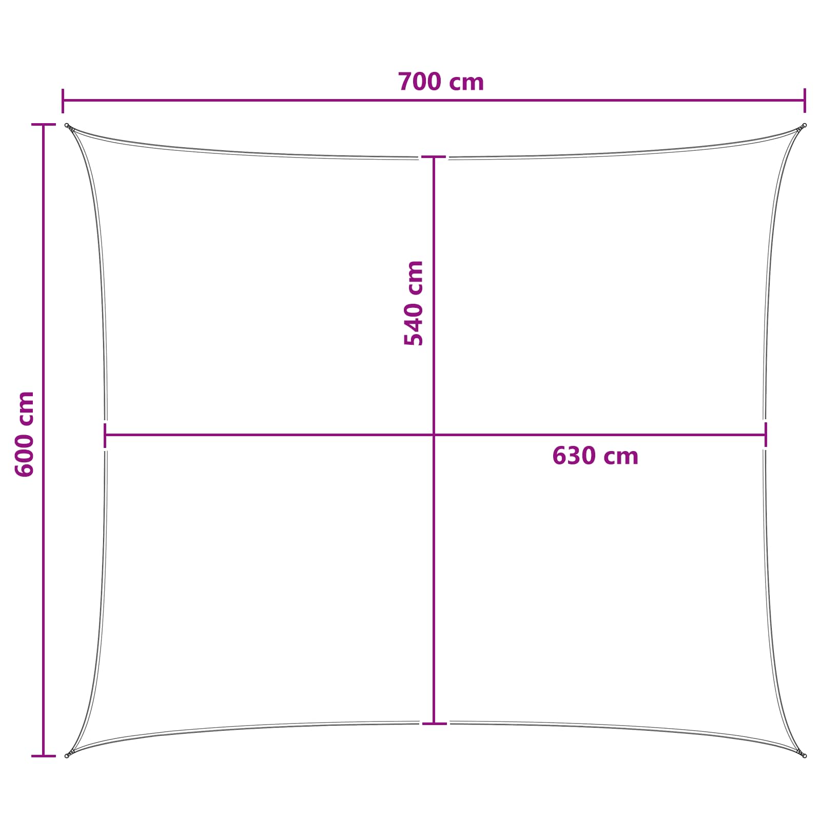 vidaXL Żagiel przeciwsłoneczny Jasnoszary i biały. 6 x 7 m HDPE