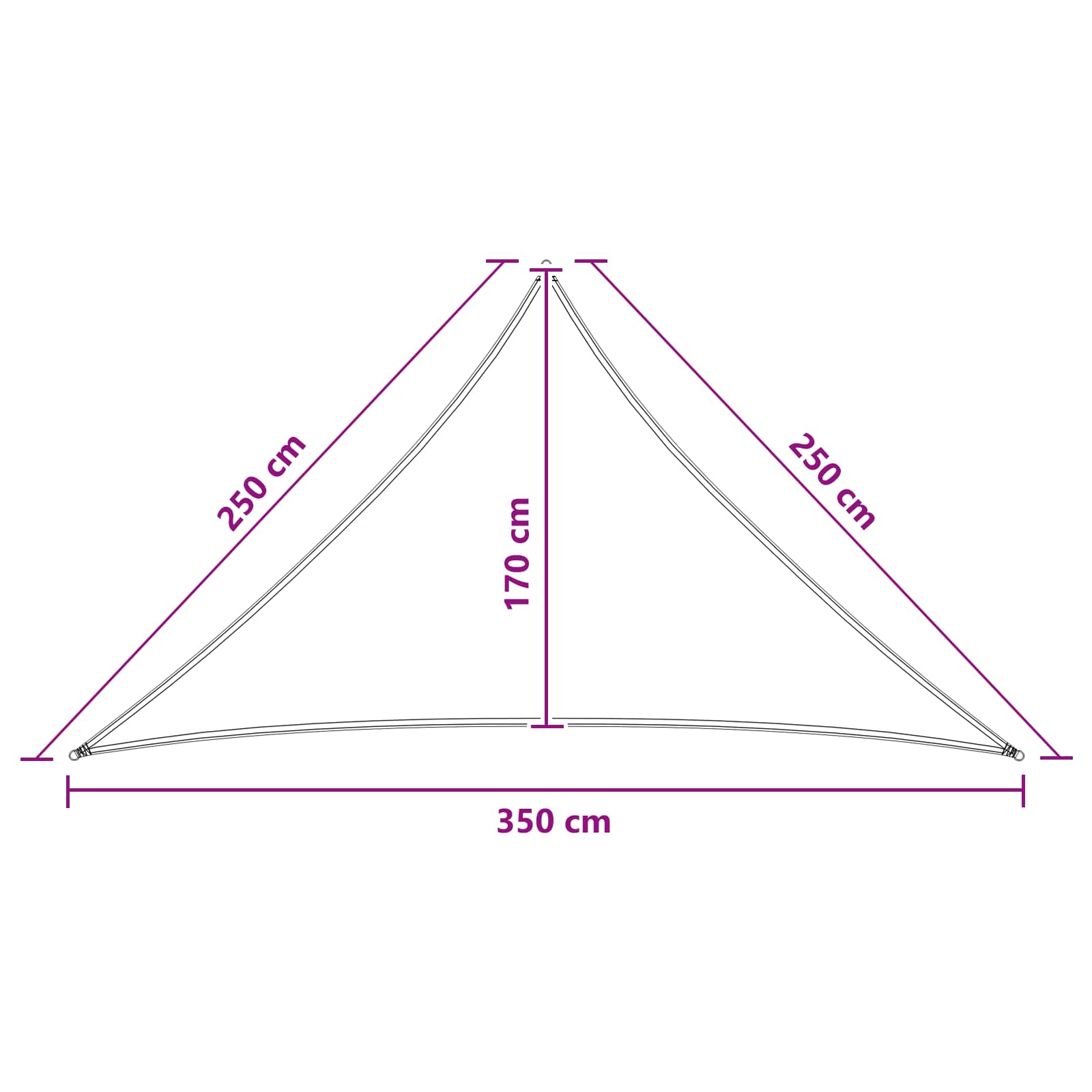 vidaXL Żagiel przeciwsłoneczny Jasnoszary i biały. 2,5 x 2,5 x 3,5 m