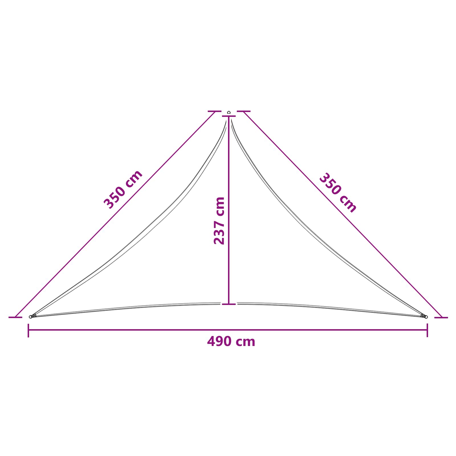 vidaXL Żagiel przeciwsłoneczny Jasnoszary i biały. 3,5 x 3,5 x 4,9 m