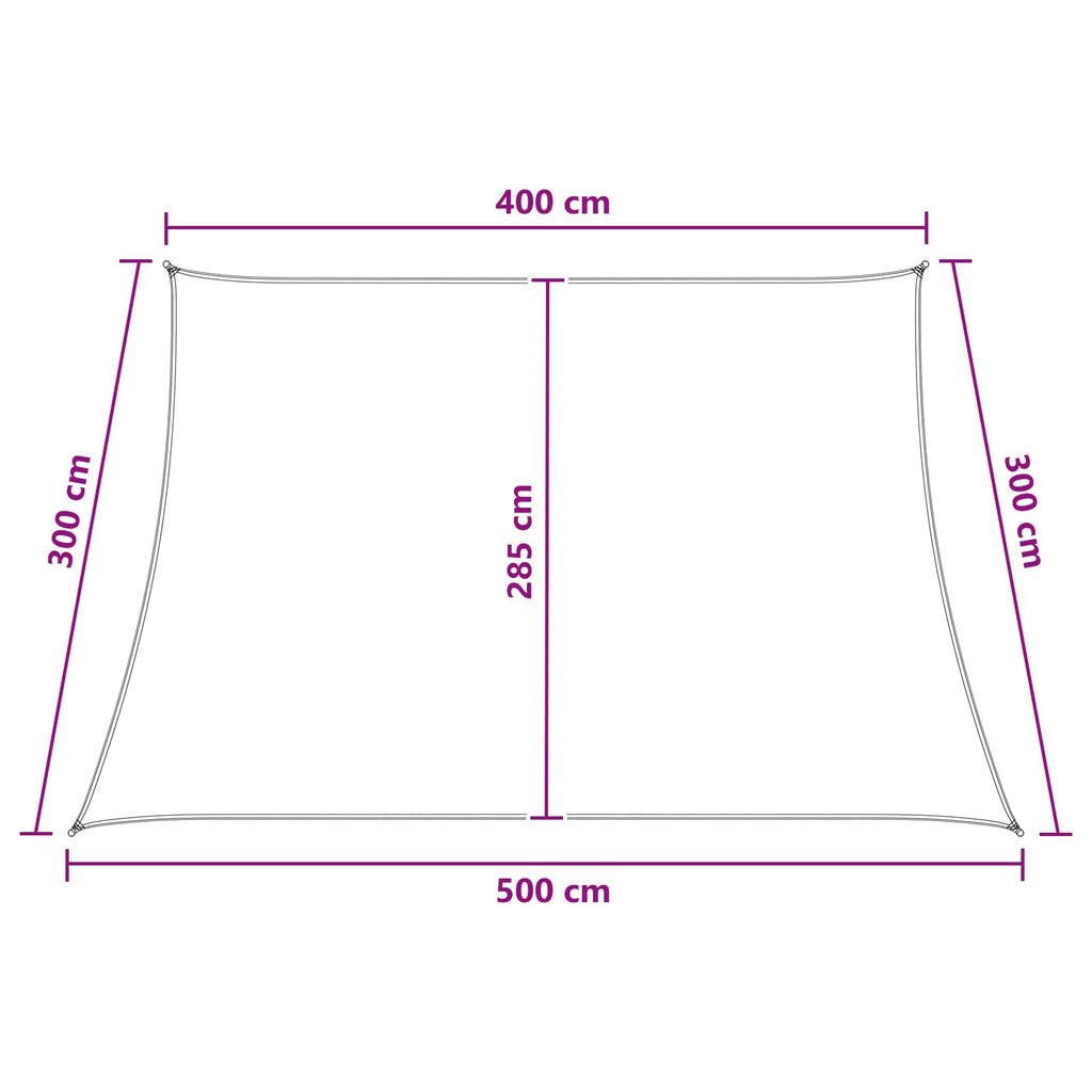 vidaXL Żagiel przeciwsłoneczny Jasnoszary i biały. 4 / 5 x 3 m HDPE