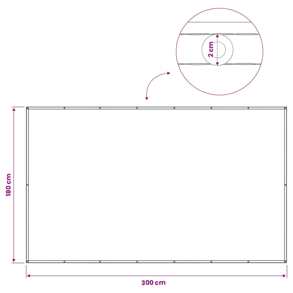 vidaXL Ekran Prywatności Balkonowej 180 x 300 cm Tkanina z powłoką PU
