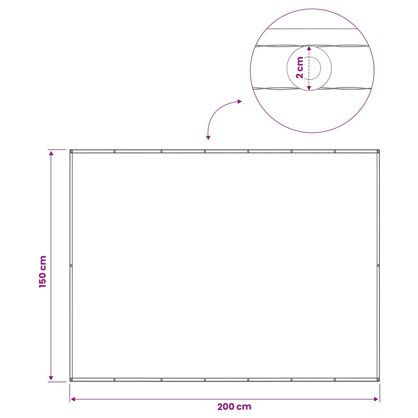 vidaXL Ekran Prywatności Balkonowej 150 x 200 cm Tkanina z powłoką PU