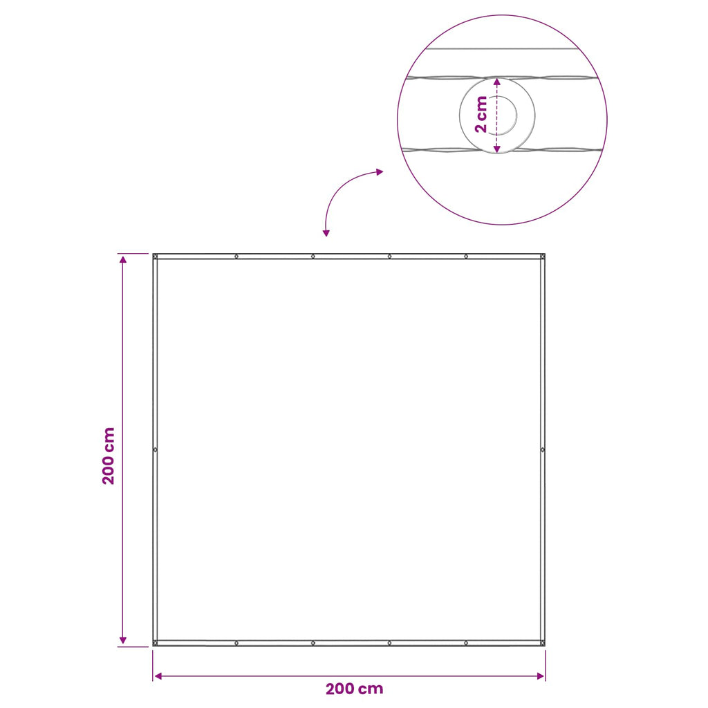 vidaXL Ekran Prywatności Balkonowej 200 x 200 cm Tkanina z powłoką PU