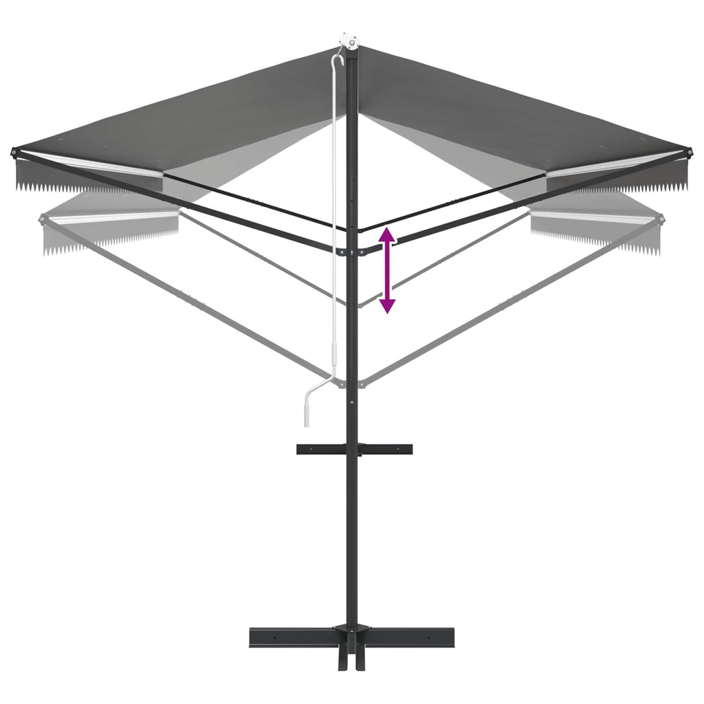 vidaXL Markiza wolnostojąca Szary 6 x 3 m Poliester