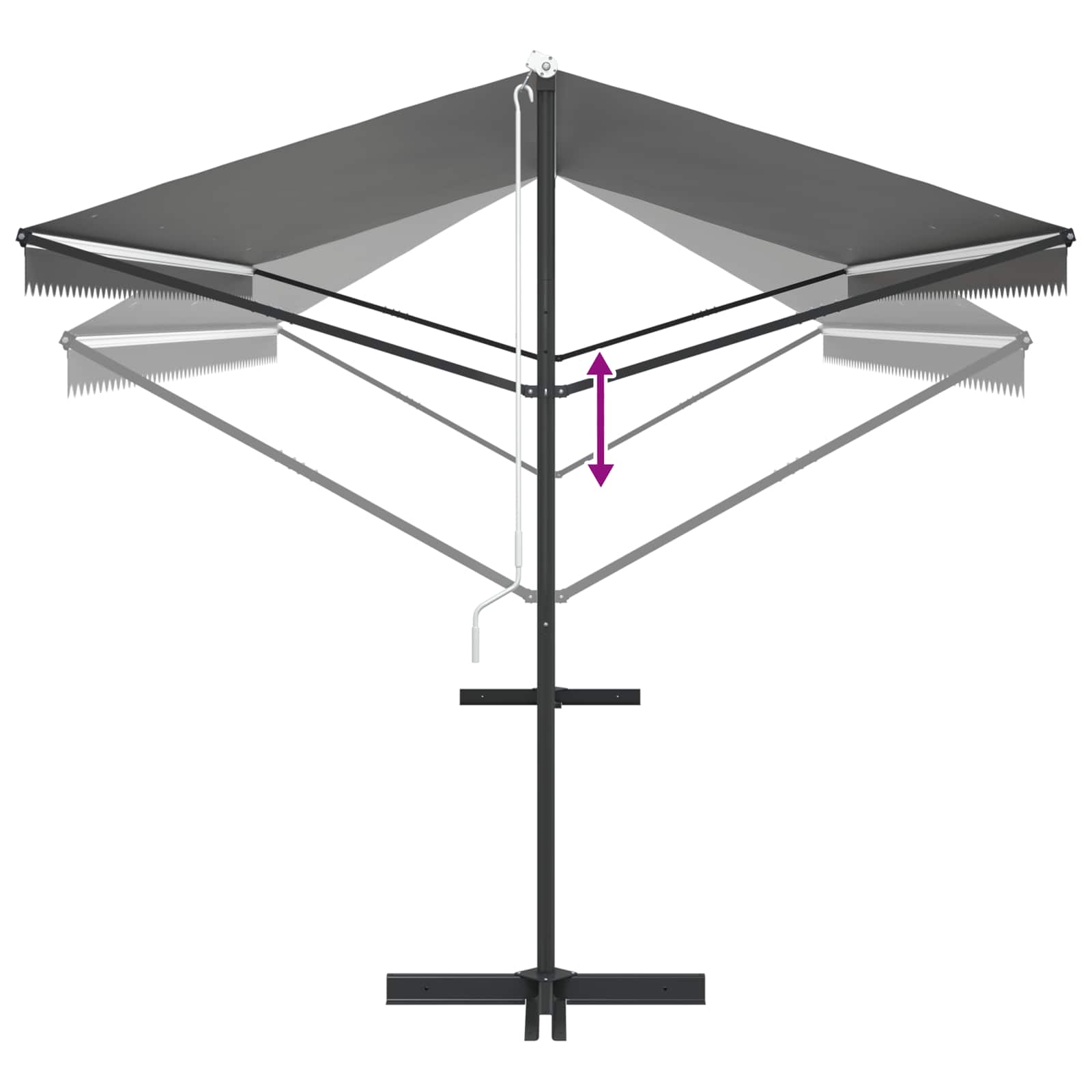 vidaXL Markiza wolnostojąca Szary 6 x 3 m Poliester