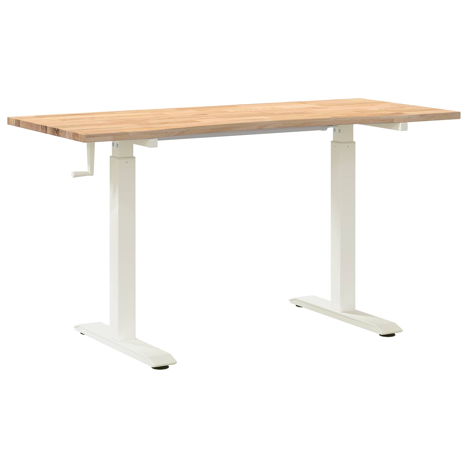 vidaXL Biurko z przechowywaniem Biały i naturalny 140 x 60 cm Dąb lite