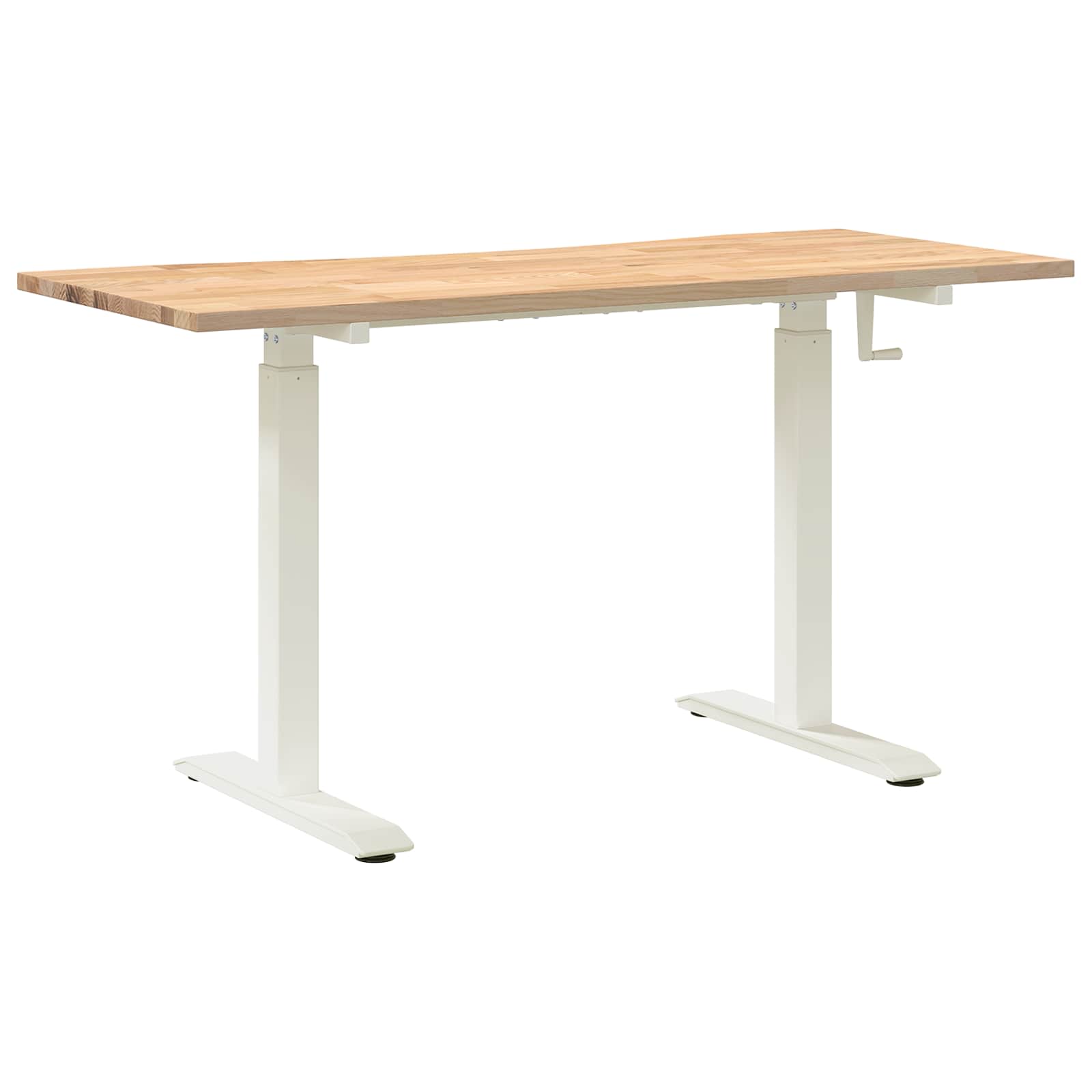 vidaXL Biurko z przechowywaniem Biały i naturalny 140 x 60 cm Dąb lite