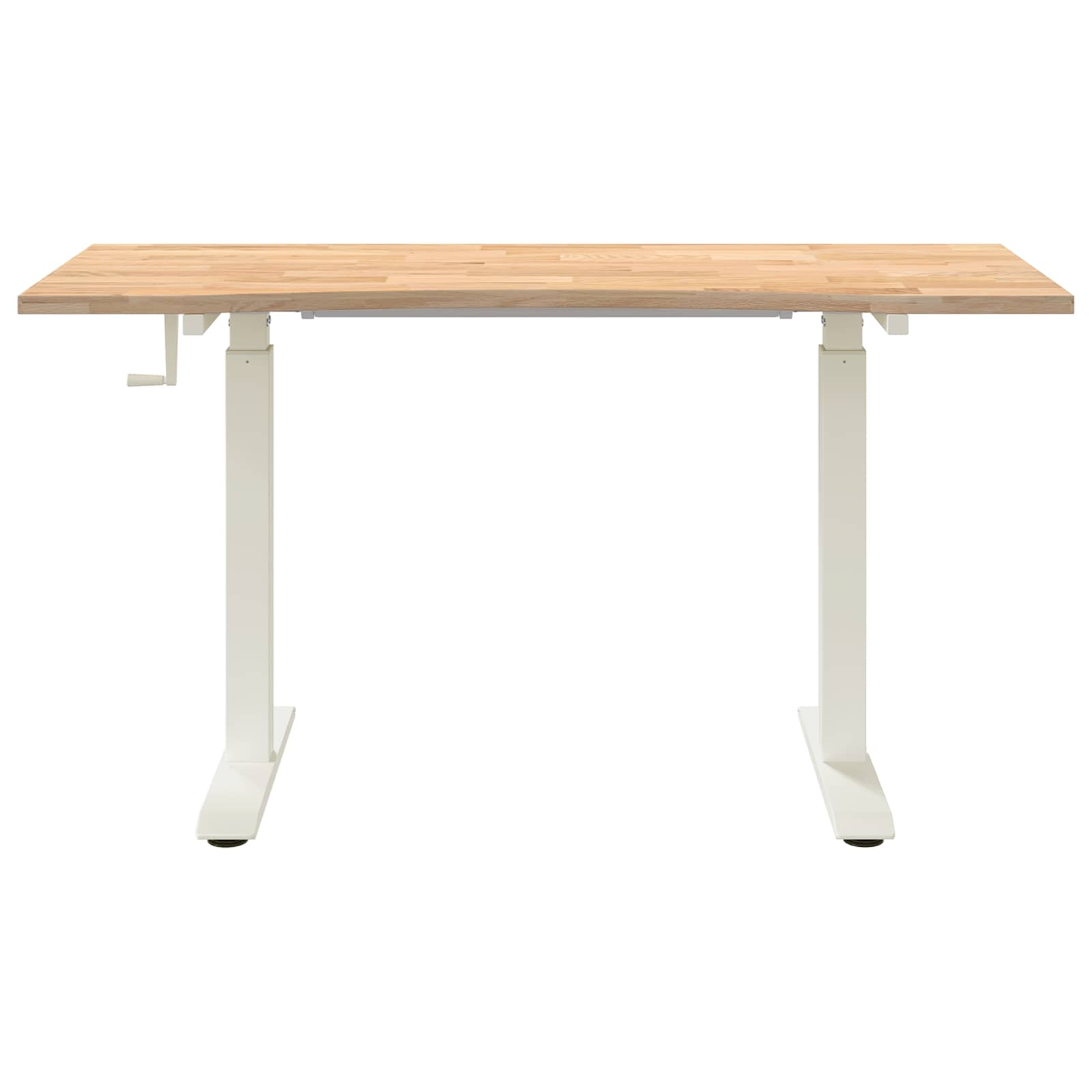 vidaXL Biurko z przechowywaniem Biały i naturalny 140 x 60 cm Dąb lite
