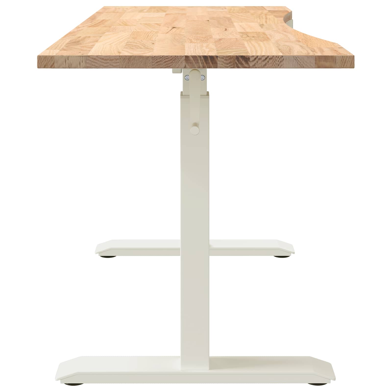 vidaXL Biurko z przechowywaniem Biały i naturalny 140 x 60 cm Dąb lite