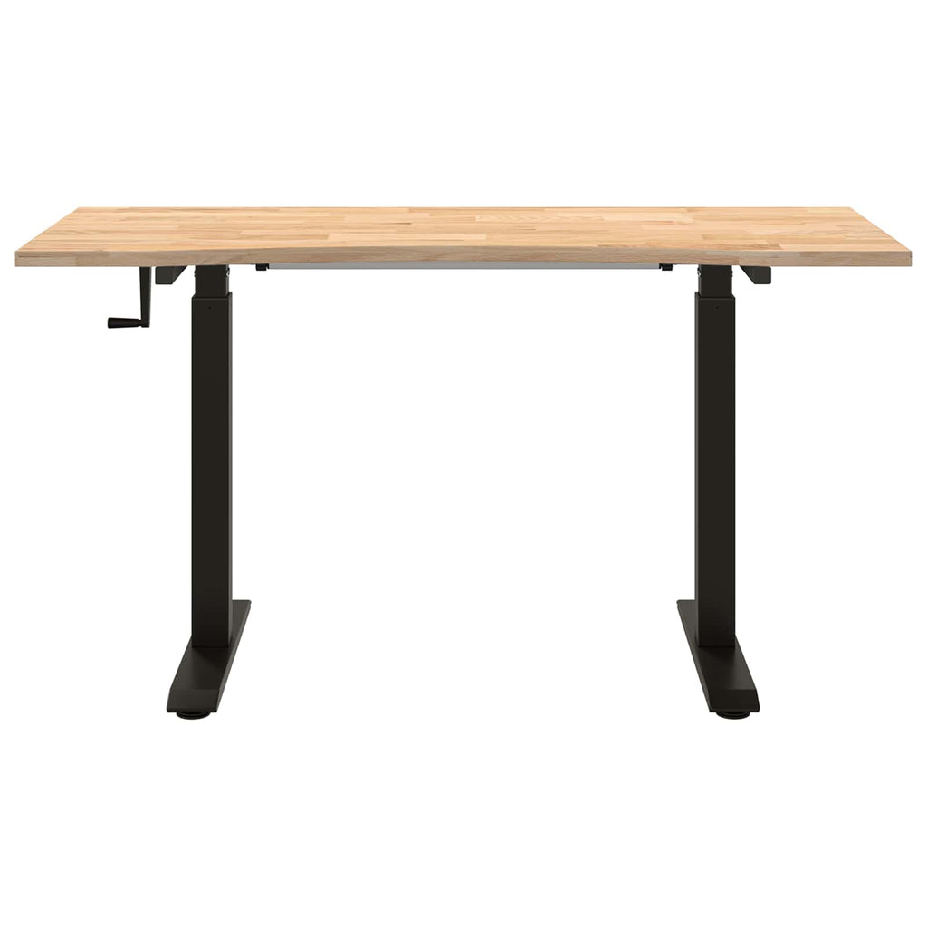 vidaXL Biurko Czarny i naturalny 140 x 60 cm Dąb lite