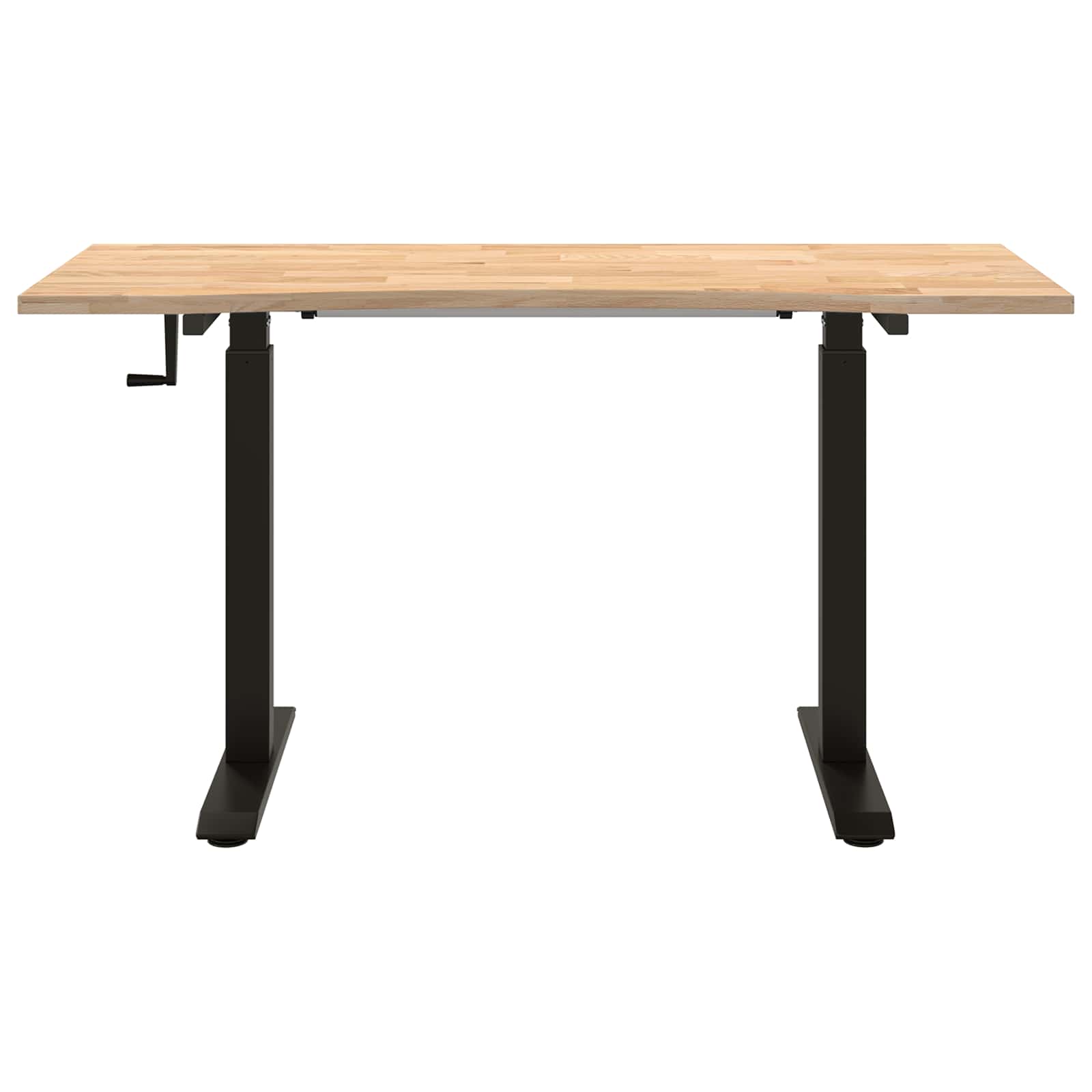 vidaXL Biurko Czarny i naturalny 140 x 60 cm Dąb lite