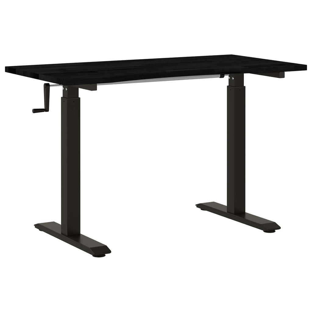 vidaXL Biurko Czarny i ciemny brąz 120 x 60 cm Dąb lite