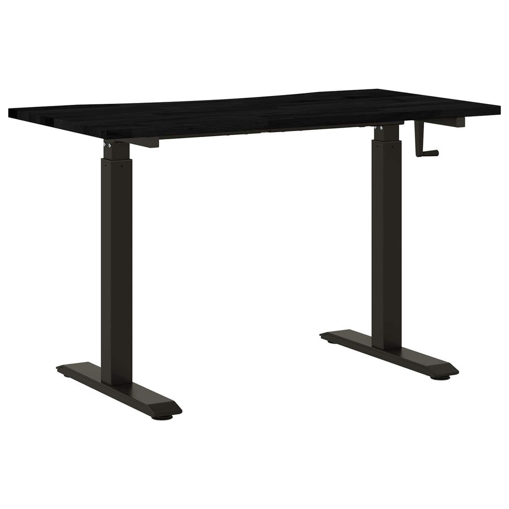 vidaXL Biurko Czarny i ciemny brąz 120 x 60 cm Dąb lite