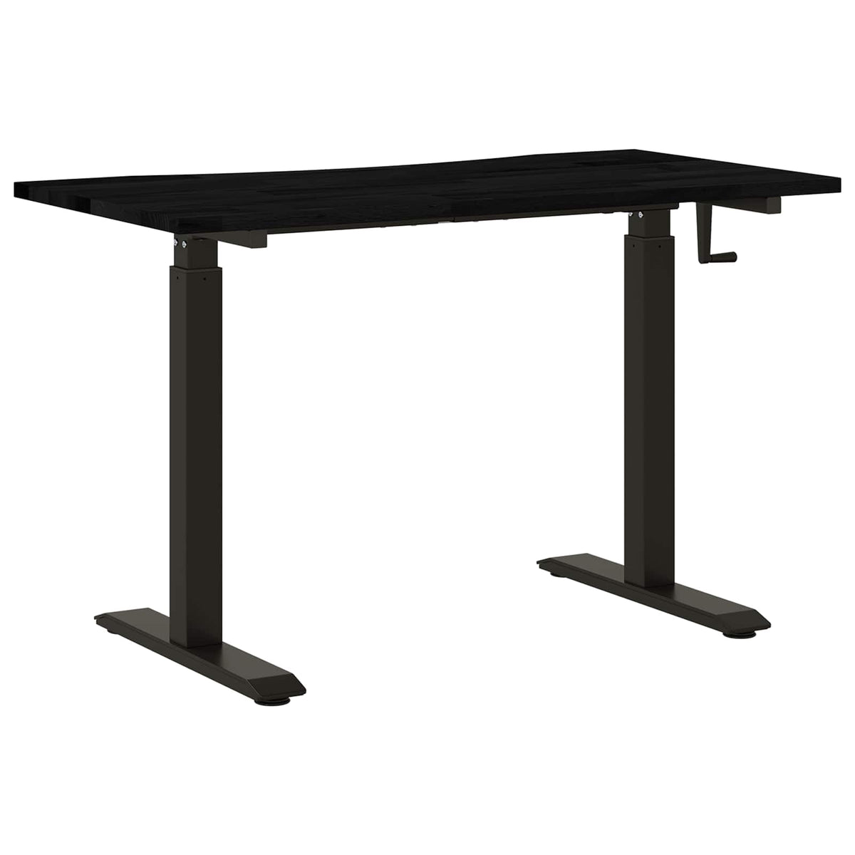 vidaXL Biurko Czarny i ciemny brąz 120 x 60 cm Dąb lite