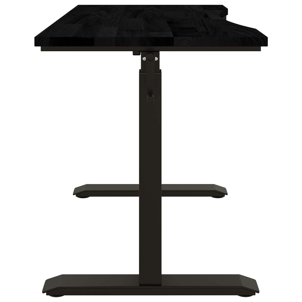 vidaXL Biurko Czarny i ciemny brąz 120 x 60 cm Dąb lite