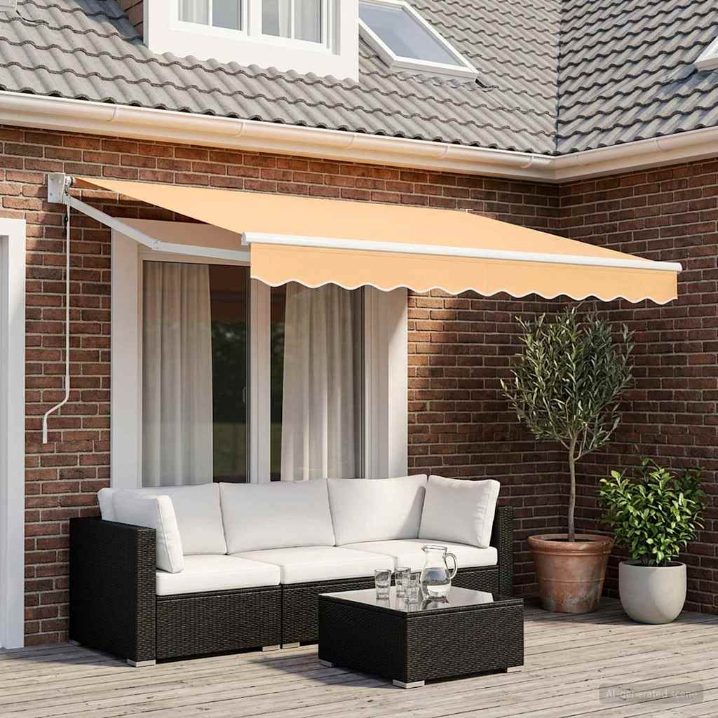 vidaXL Markiza wysuwana piaskowy 2,5 x 2 m Poliester i Metal