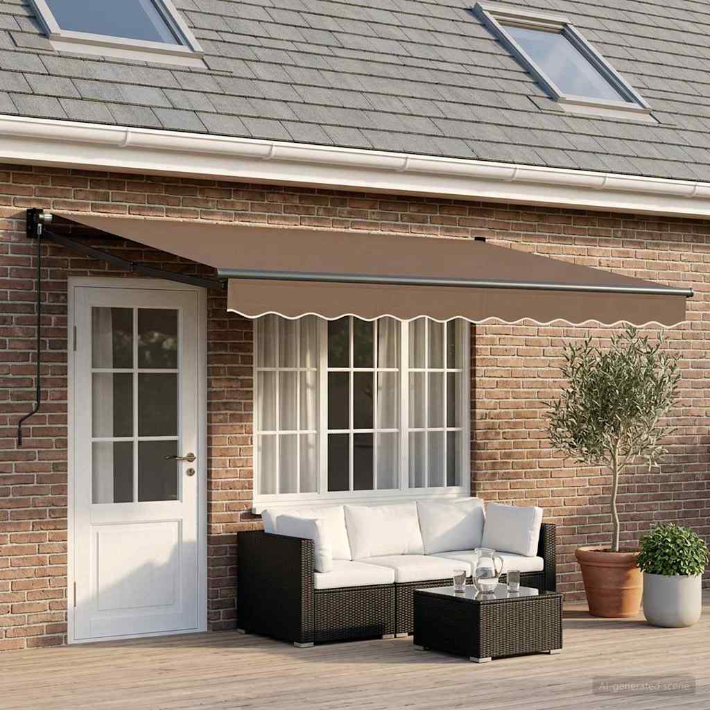 vidaXL Markiza wysuwana Ciemnoszary 4 × 3 m 100% Poliester i Aluminium