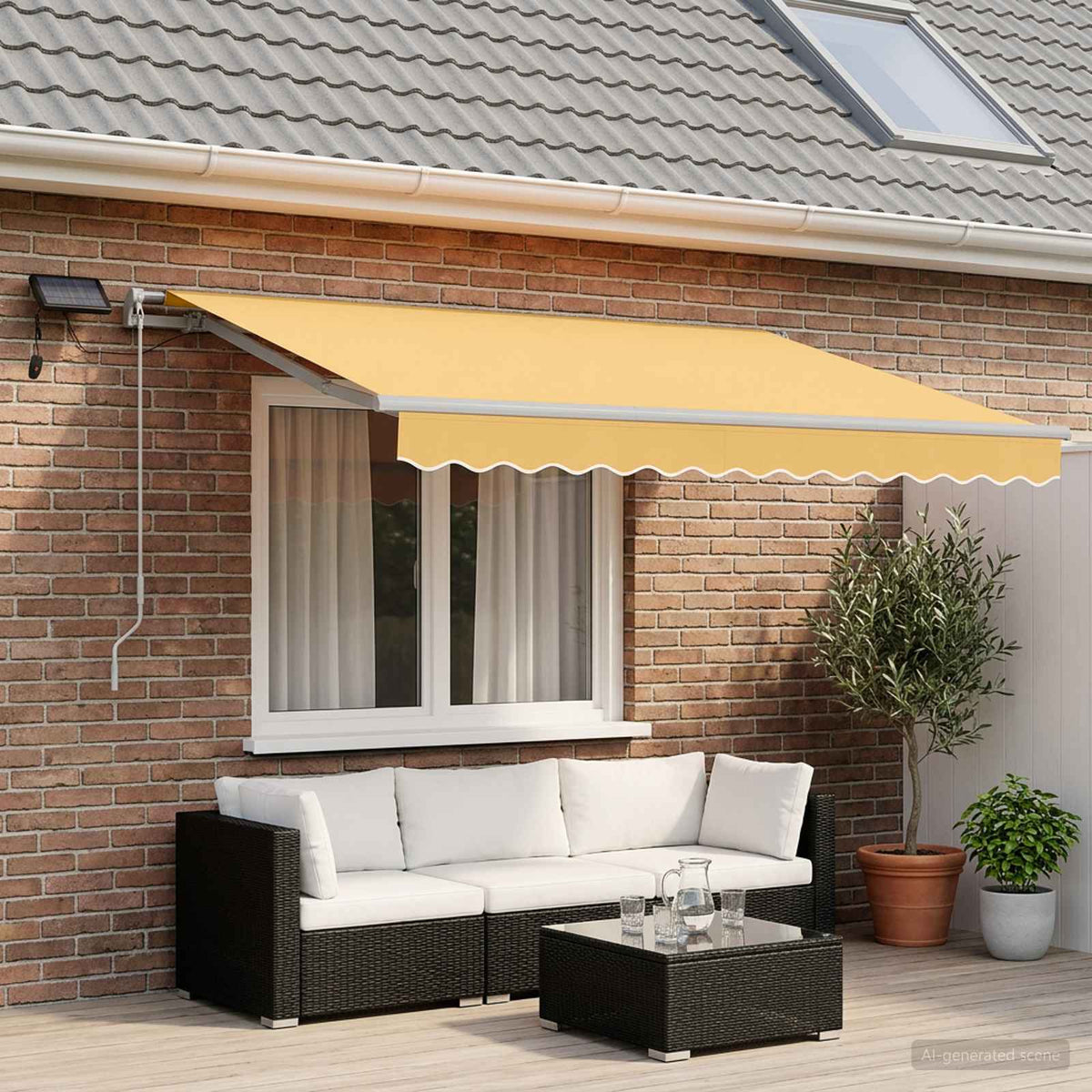 vidaXL Markiza wysuwana piaskowy 300 x 250 cm Tkanina i aluminium