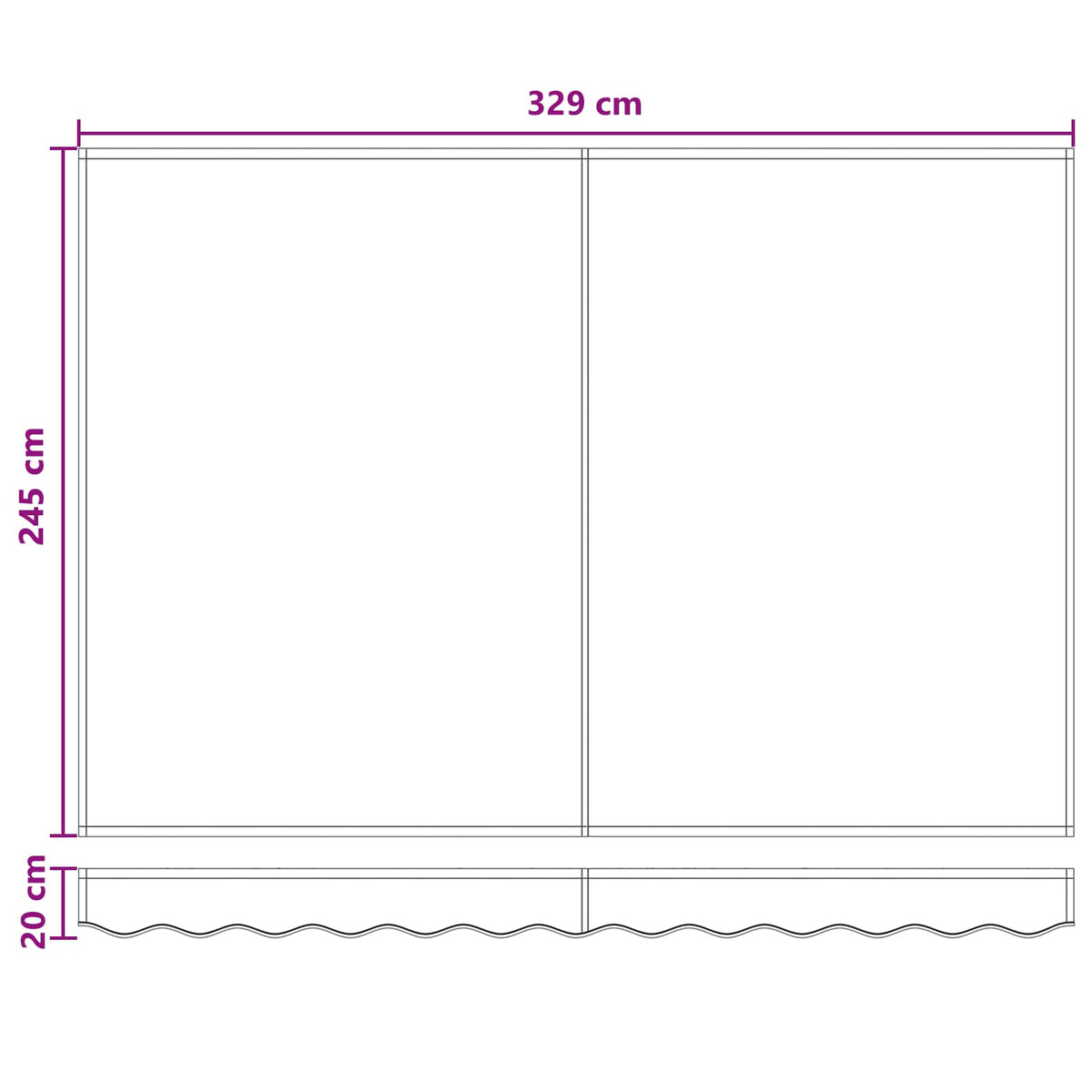 vidaXL Markiza wysuwana Jasnoszary i biały. 350 x 250 cm