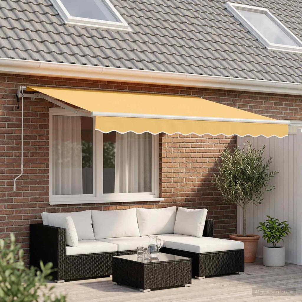vidaXL Markiza wysuwana piaskowy 450 × 350 cm Tkanina i aluminium