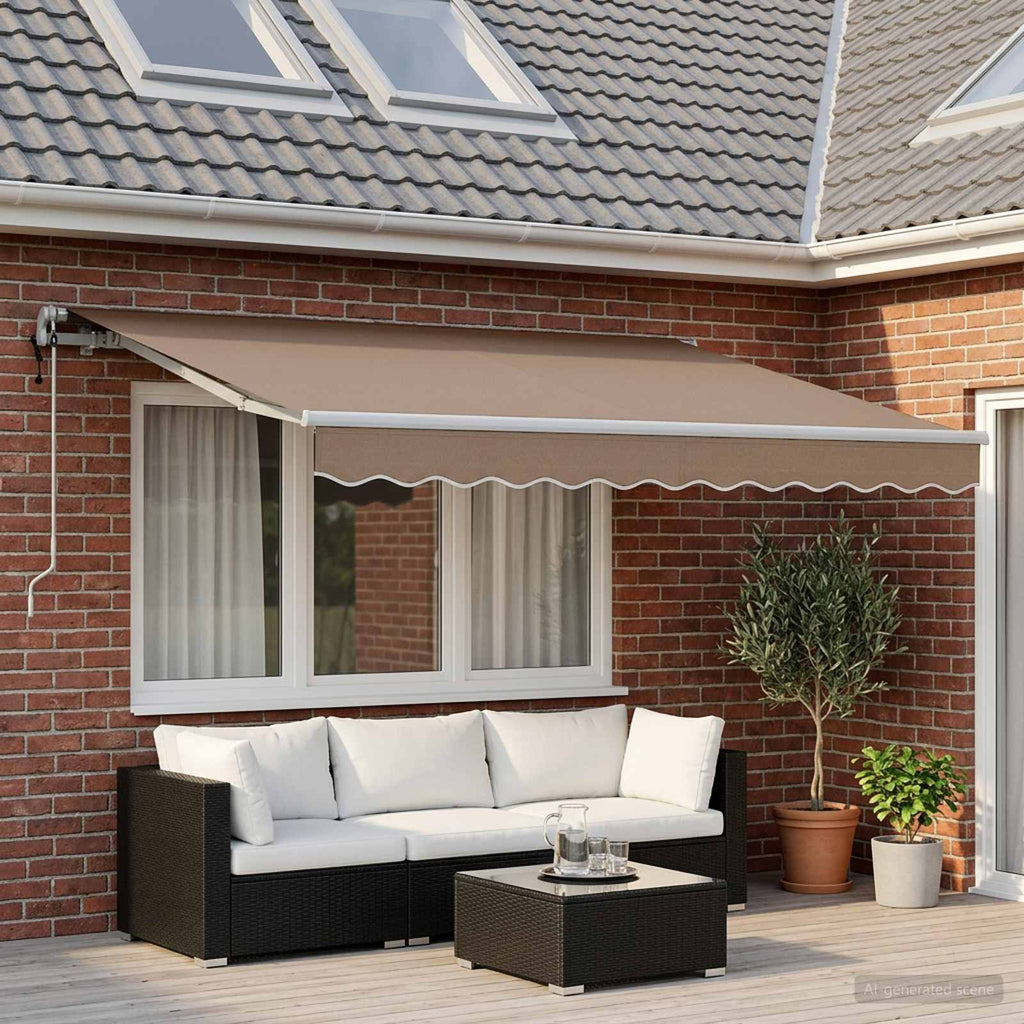 vidaXL Markiza wysuwana Szarobeżowy 450 × 350 cm Tkanina i aluminium