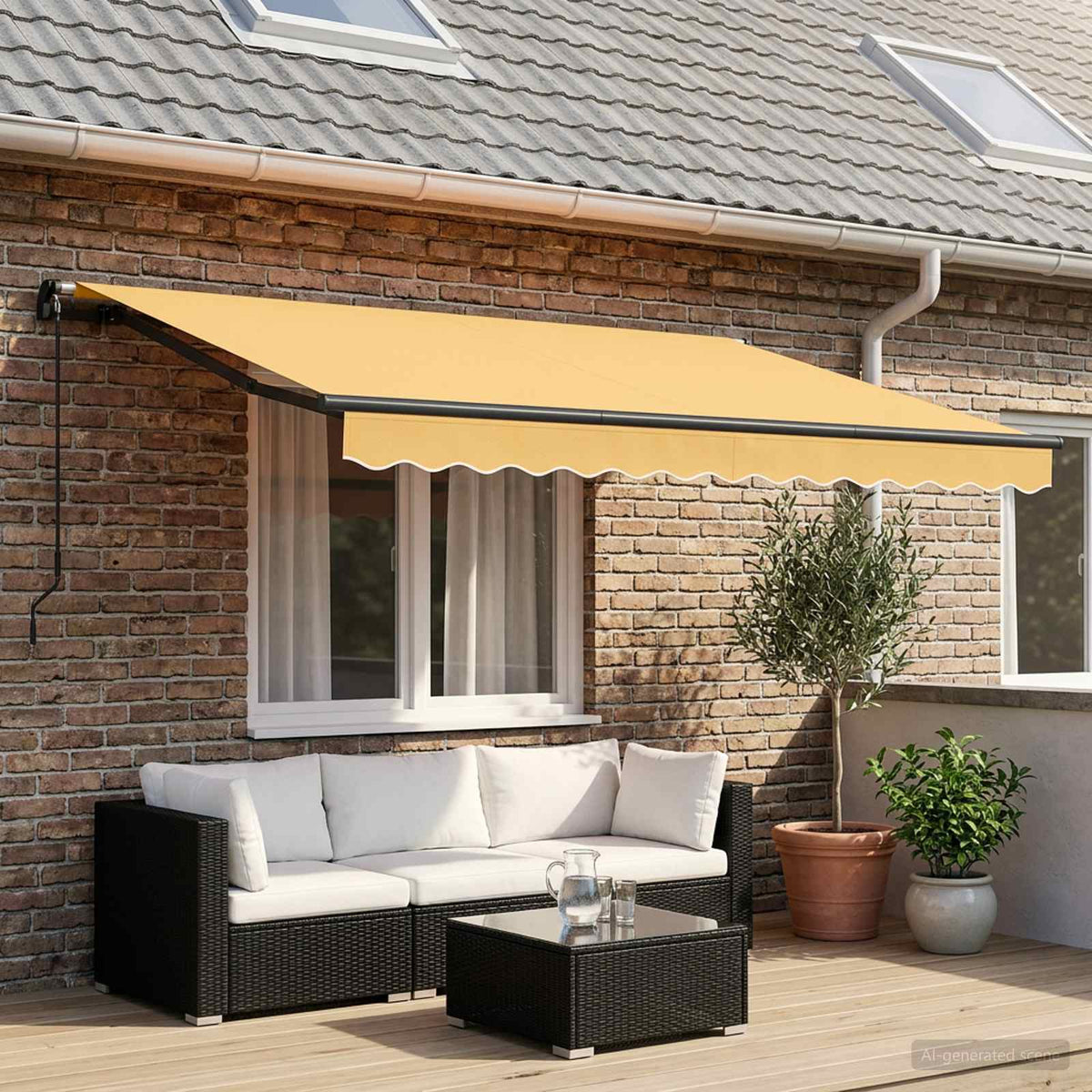 vidaXL Markiza wysuwana piaskowy 500 × 350 cm Poliester i aluminium