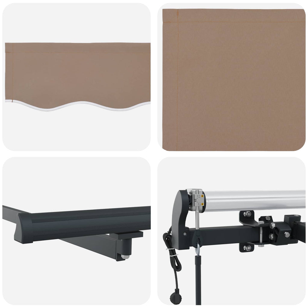 vidaXL Markiza wysuwana Szarobeżowy 600 × 350 cm Tkanina i aluminium