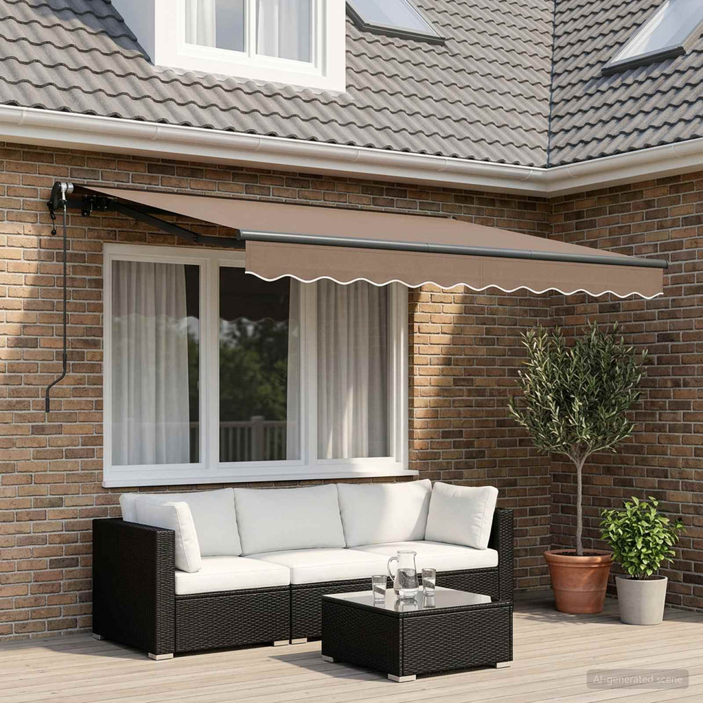 vidaXL Markiza wysuwana Szarobeżowy 600 × 350 cm Tkanina i aluminium
