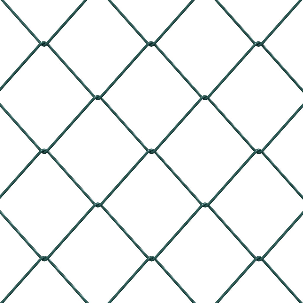 vidaXL Ogrodzenie łańcuchowe Zielony 2 x 20 m Stal