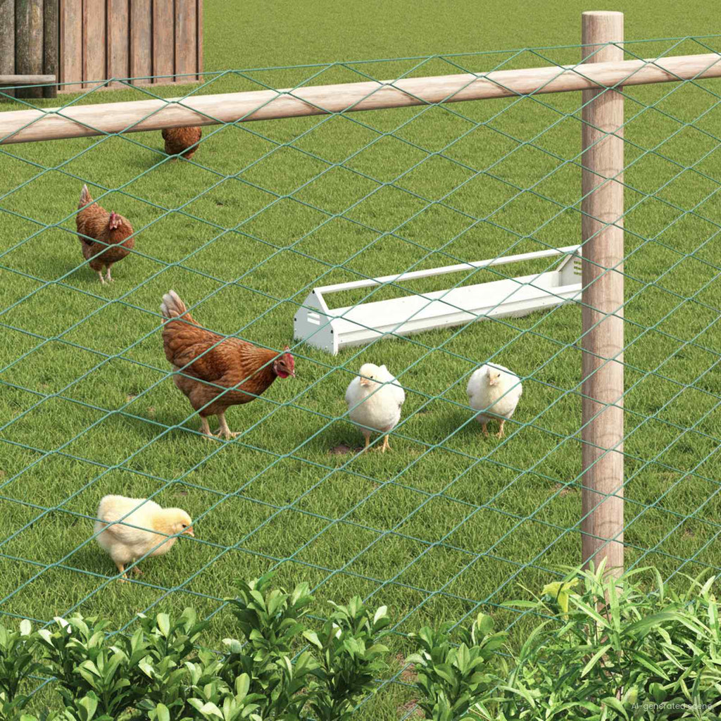 vidaXL Ogrodzenie łańcuchowe Zielony 2 x 20 m Stal
